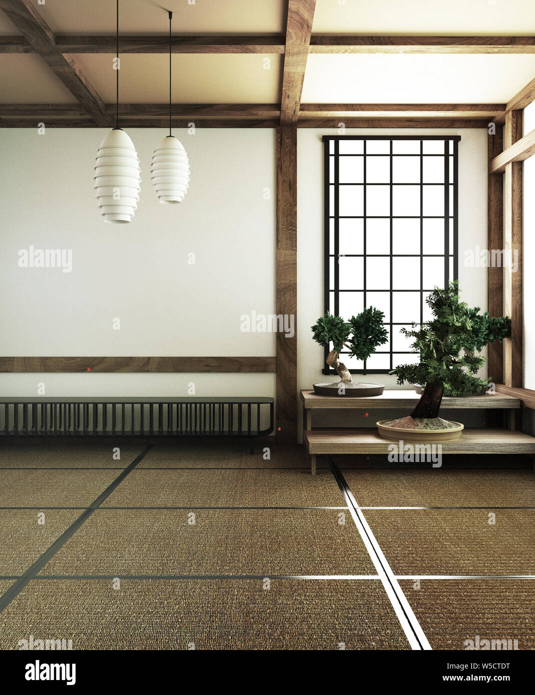 Affichage japonais Prix et tatami flooring .3D Render Photo Stock - Alamy