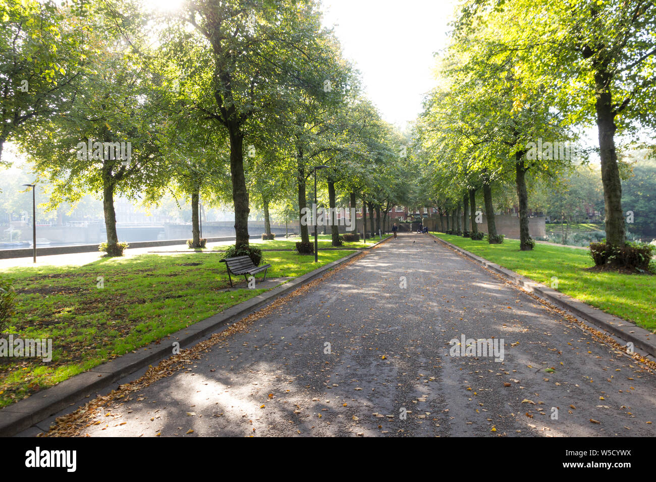 Passerelle piétonne à Amsterdam park Banque D'Images