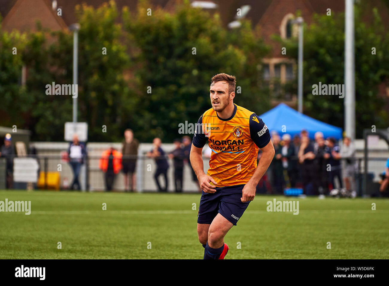 Slough Town FC vs Hartley Wintney à Arbour Park, Slough, Berkshire, Angleterre le samedi 27 juillet 2019. Photo : Le juge Philip Benton Banque D'Images