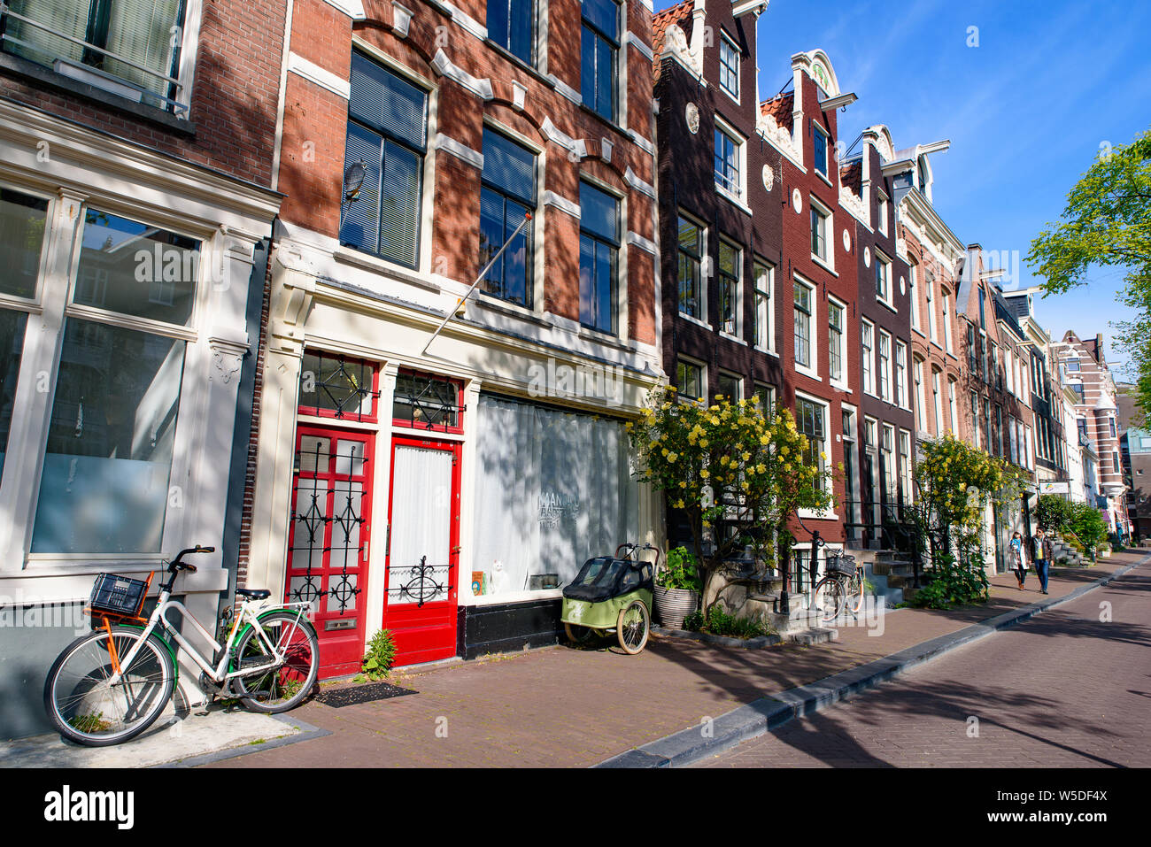 La vue sur la rue d'Amsterdam, Pays-Bas Banque D'Images