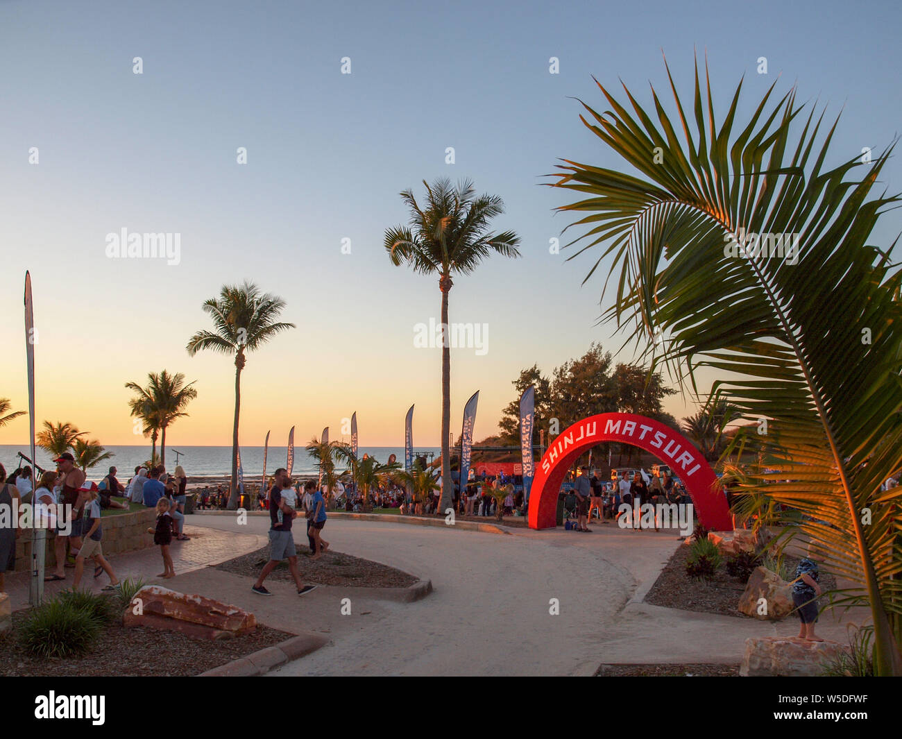 2018 Shinju Matsuri cérémonie de clôture à Cable Beach à Broome Australie occidentale. Banque D'Images