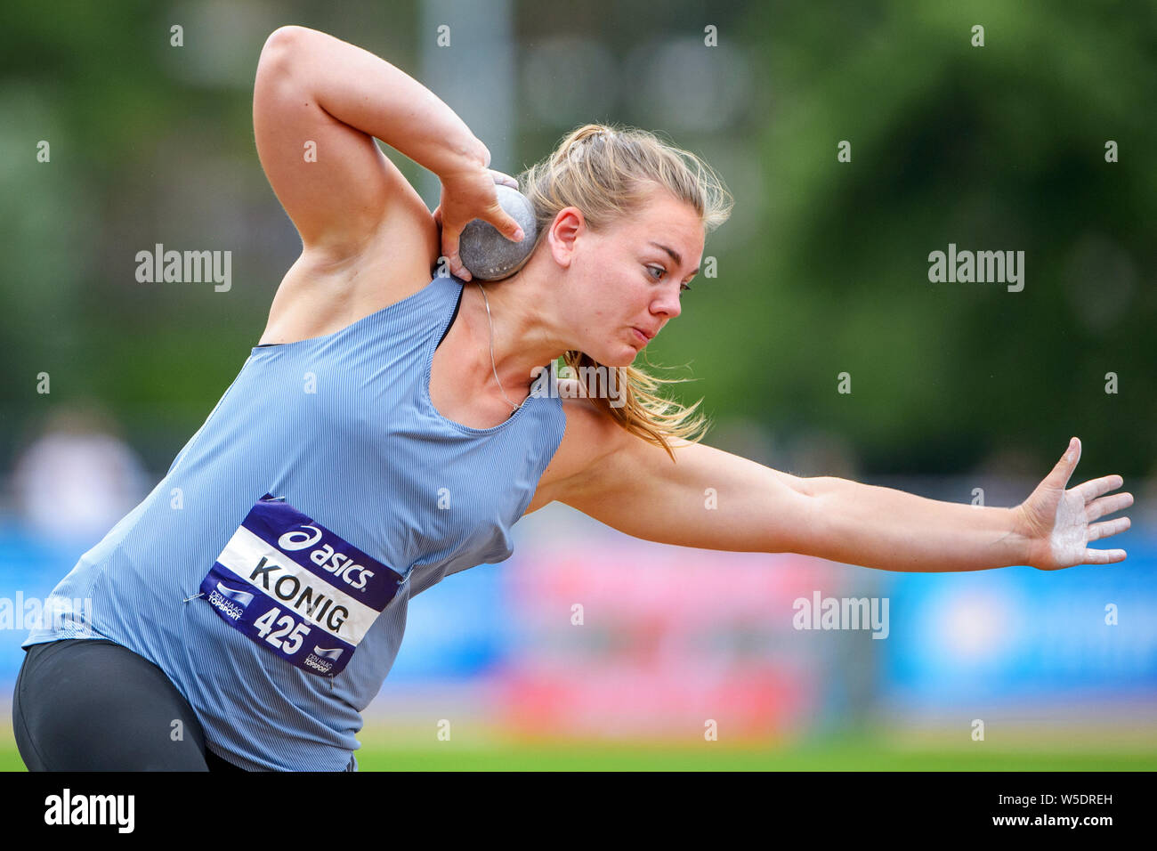 La Haye, Pays-Bas. 28 juillet, 2019. La Haye, 28-07-2019, le néerlandais d'athlétisme, NK Atletiek dernière journée, Haag Atletiek, présentent des femmes final Hof - Le Canelet, Crédit : Konig Pro Shots/Alamy Live News Banque D'Images