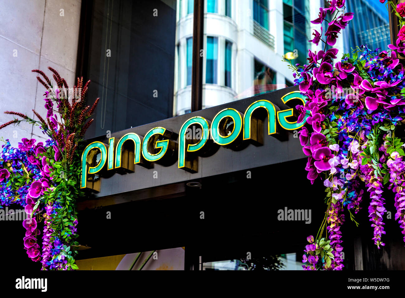 Ping Pong boulette asiatique restaurant à Soho, Londres, UK Banque D'Images