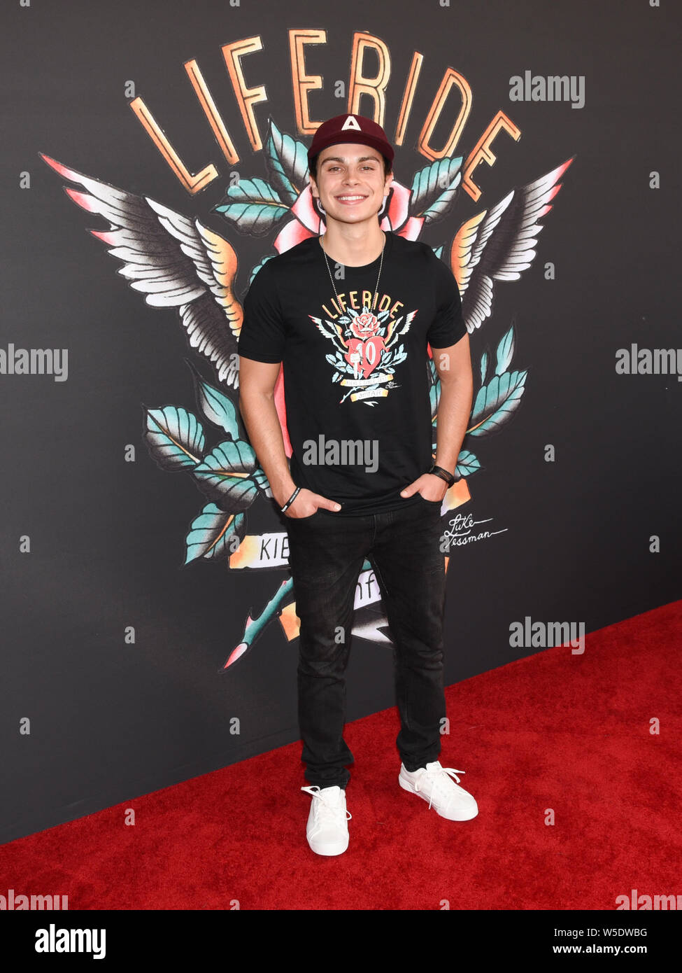 Jake T. Austin assiste à la 10e anniversaire de Kiehl's pour LifeRide l'amfAR au profit de la recherche sur le VIH/SIDA dans la région de Century City à Westfield Century City à Century City le 27 juillet 2019. Banque D'Images