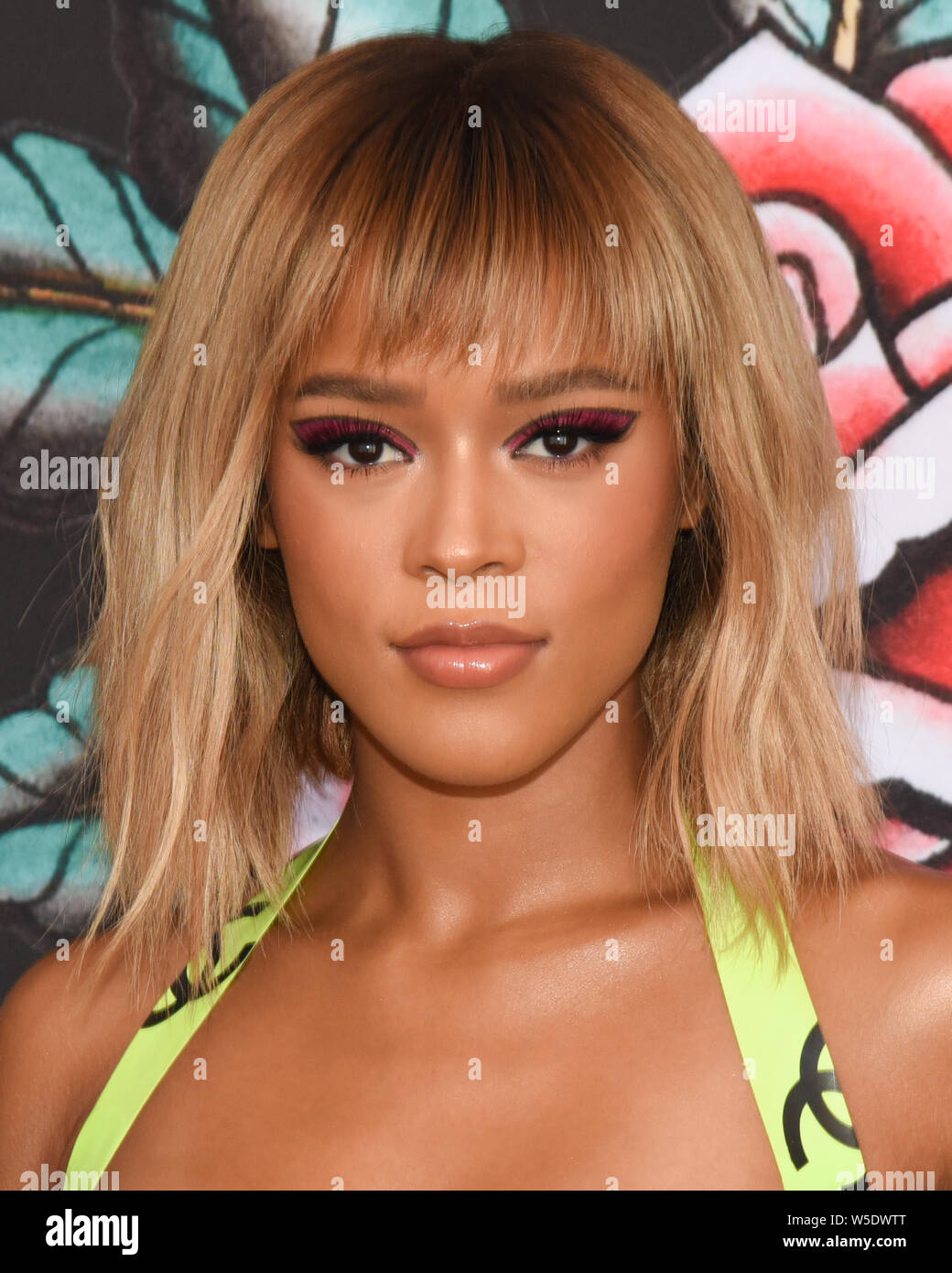 Serayah participe à la 10e anniversaire de Kiehl's pour LifeRide l'amfAR au profit de la recherche sur le VIH/SIDA dans la région de Century City à Westfield Century City à Century City le 27 juillet 2019. Banque D'Images