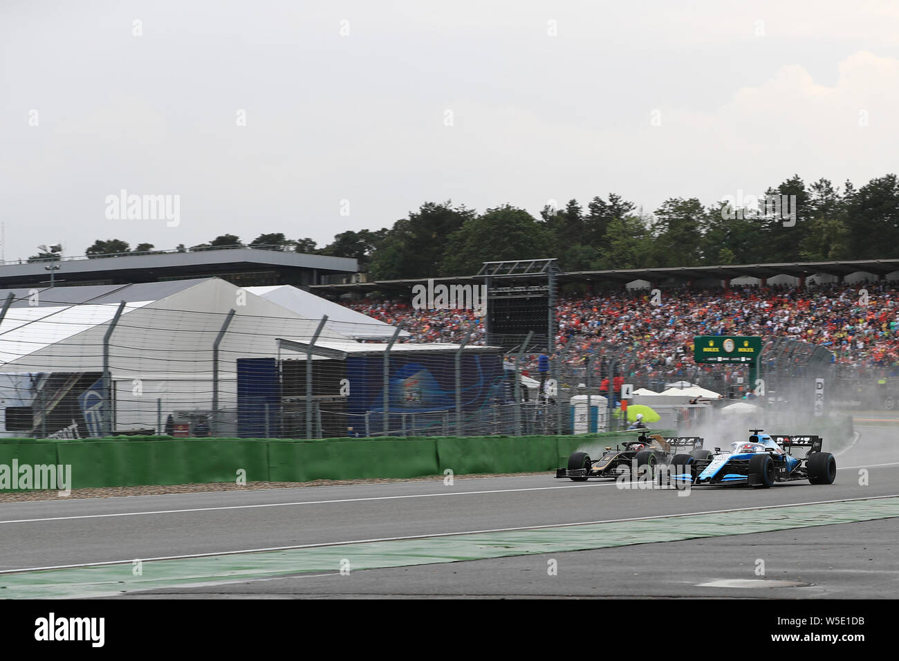 D'Hockenheim, Hockenheim, Allemagne. 28 juillet, 2019. Mercedes-Benz de Formule 1 Grand Prix d'Allemagne ; la Journée de la course ; ROKiT Williams Course, George Russell et de l'énergie riche Haas F1 Team, Romain Grosjean : Action Crédit Plus Sport/Alamy Live News Banque D'Images