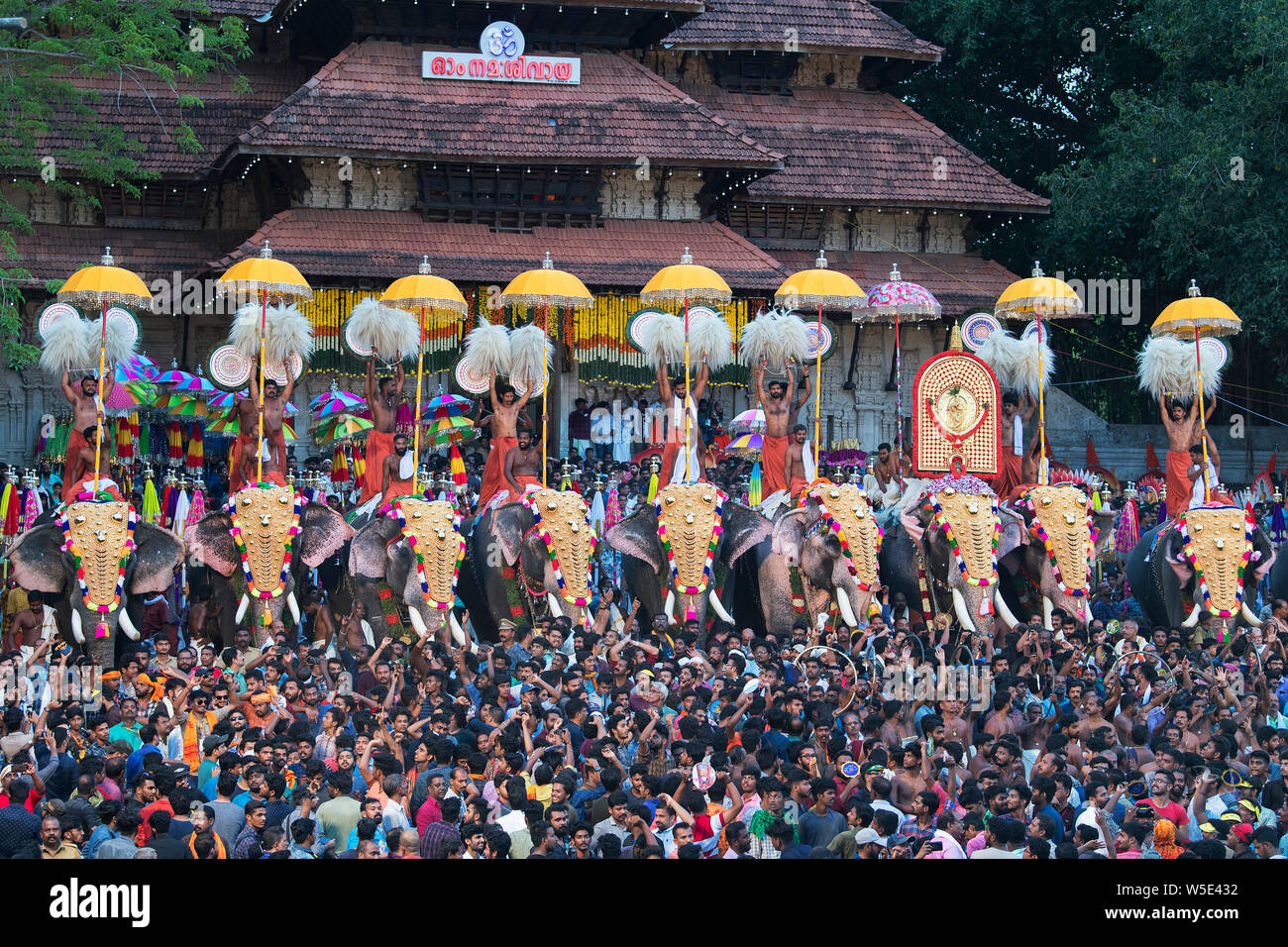 L'image de l'éléphant Décoré a été prise au festival Thrissur Pooram à Thrissur, Kerala Inde Banque D'Images