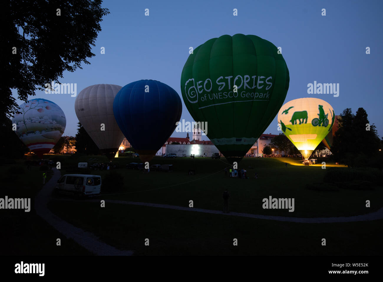 Hot Air Balloon Festival pour l'anniversaire de la ville de Karlovac Banque D'Images