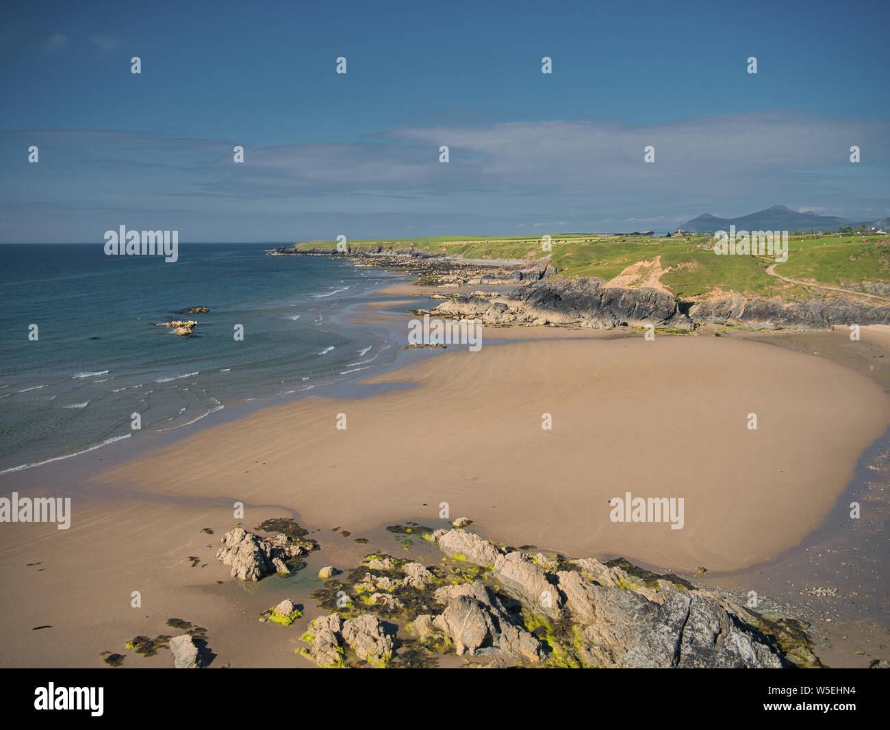 Côte au Porth, sur la côte du Pays de Galles Towyn chemin sur la péninsule de Llyn, Gwynedd, Pays de Galles, Royaume-Uni Banque D'Images