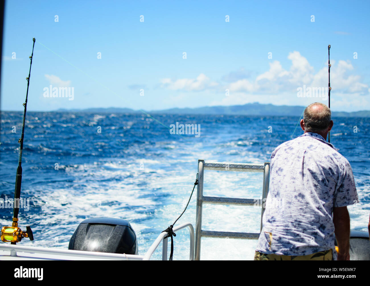 Pêcheur la pêche en haute mer Banque D'Images