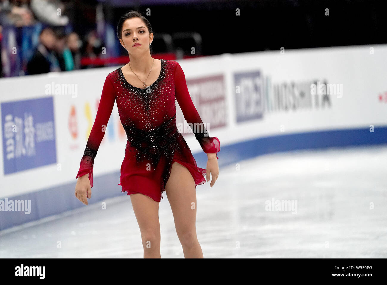 La patineuse artistique russe Evgenia Medvedeva en concurrence dans les dames Programme court de l'ISU World Figure Skating Championships 2019 à Saitama, Japon, 20 Banque D'Images