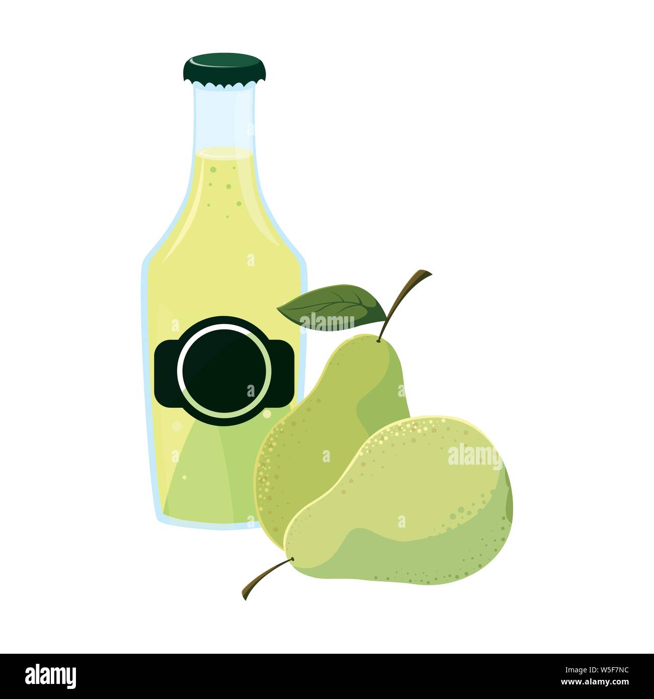 Bouteille de jus de fruits frais poires white background vector illustration Illustration de Vecteur