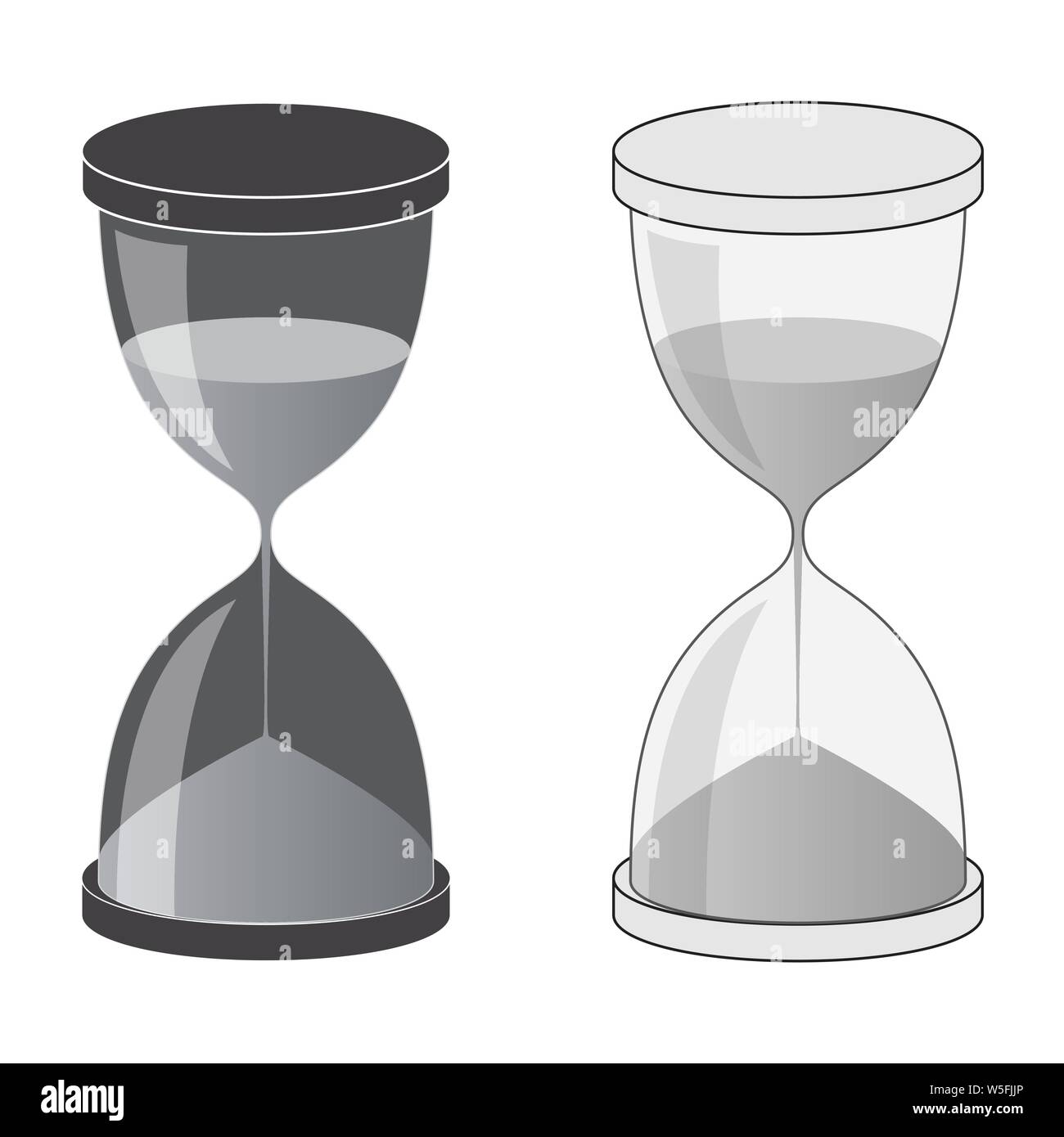 Hourglass Dark and Light couleur. Vector illustration. Illustration de Vecteur