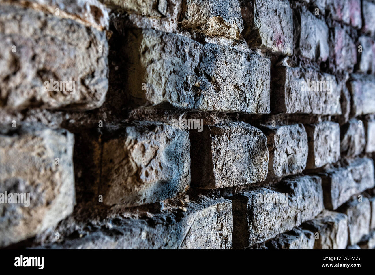 Cose plan d'un vieux mur de brique - image Banque D'Images