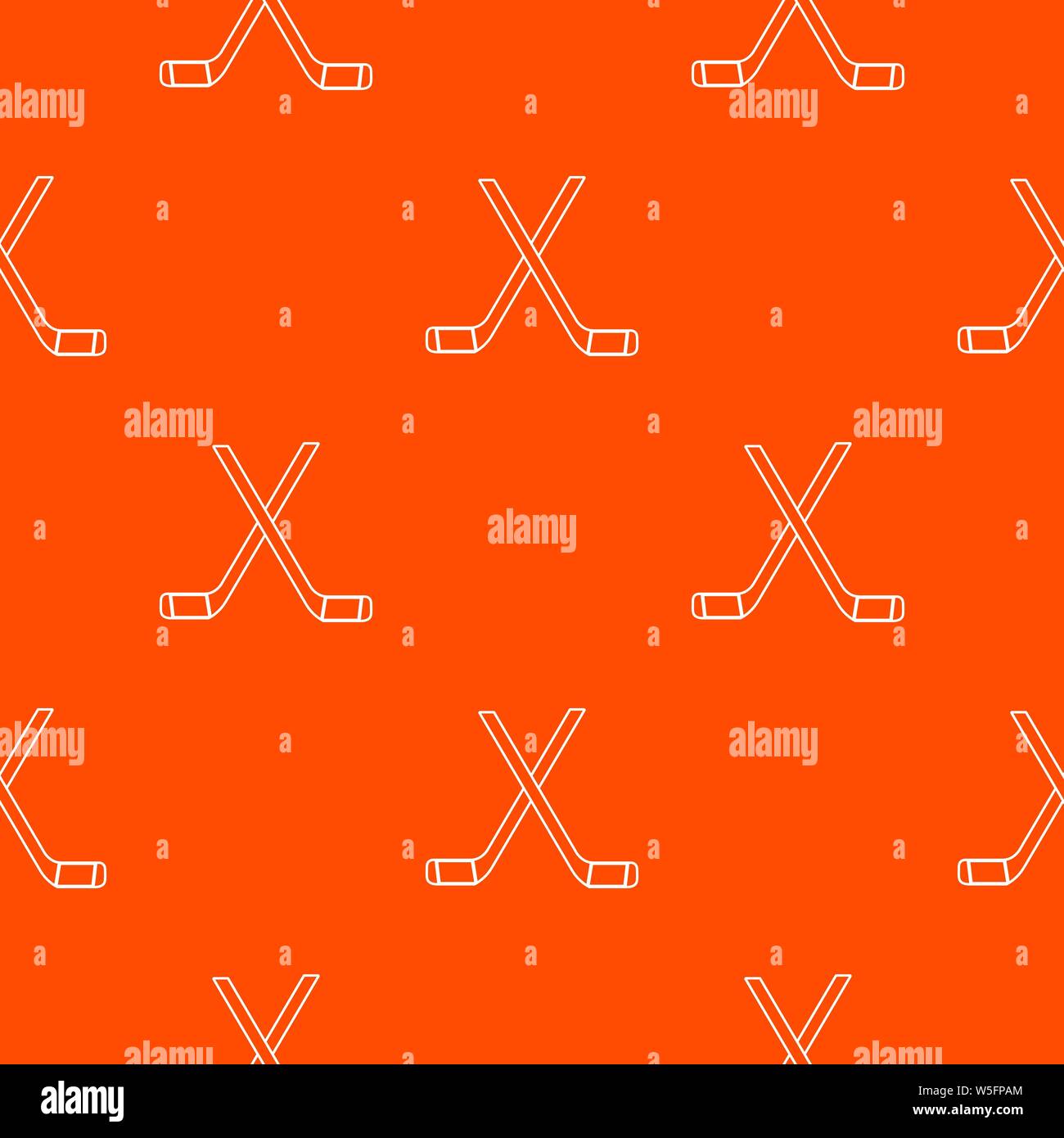 Deux bâtons de hockey croisés vecteur modèle orange Illustration de Vecteur