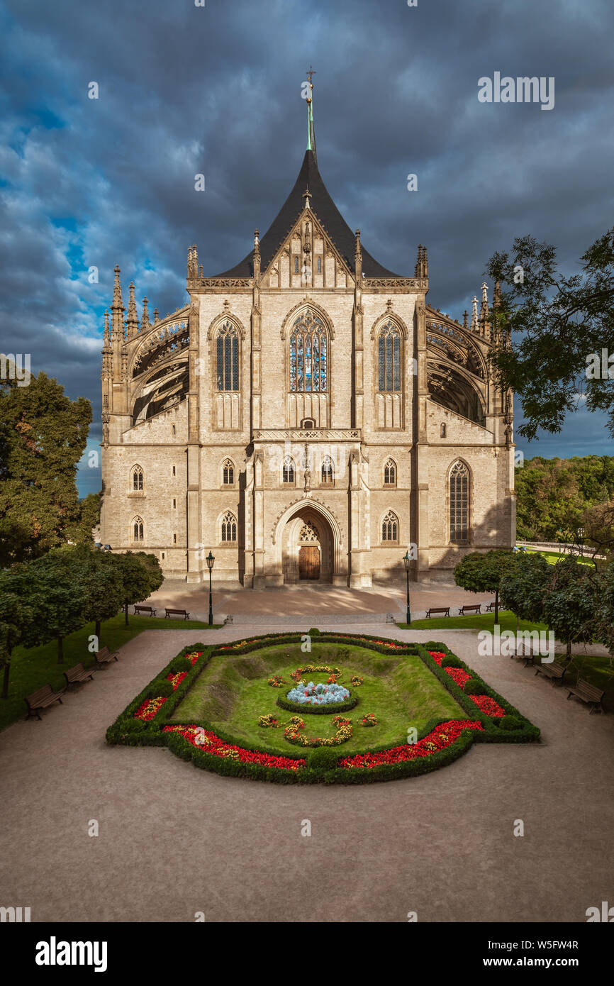 La cathédrale Sainte-Barbe à Kutna Hora, République Tchèque Banque D'Images