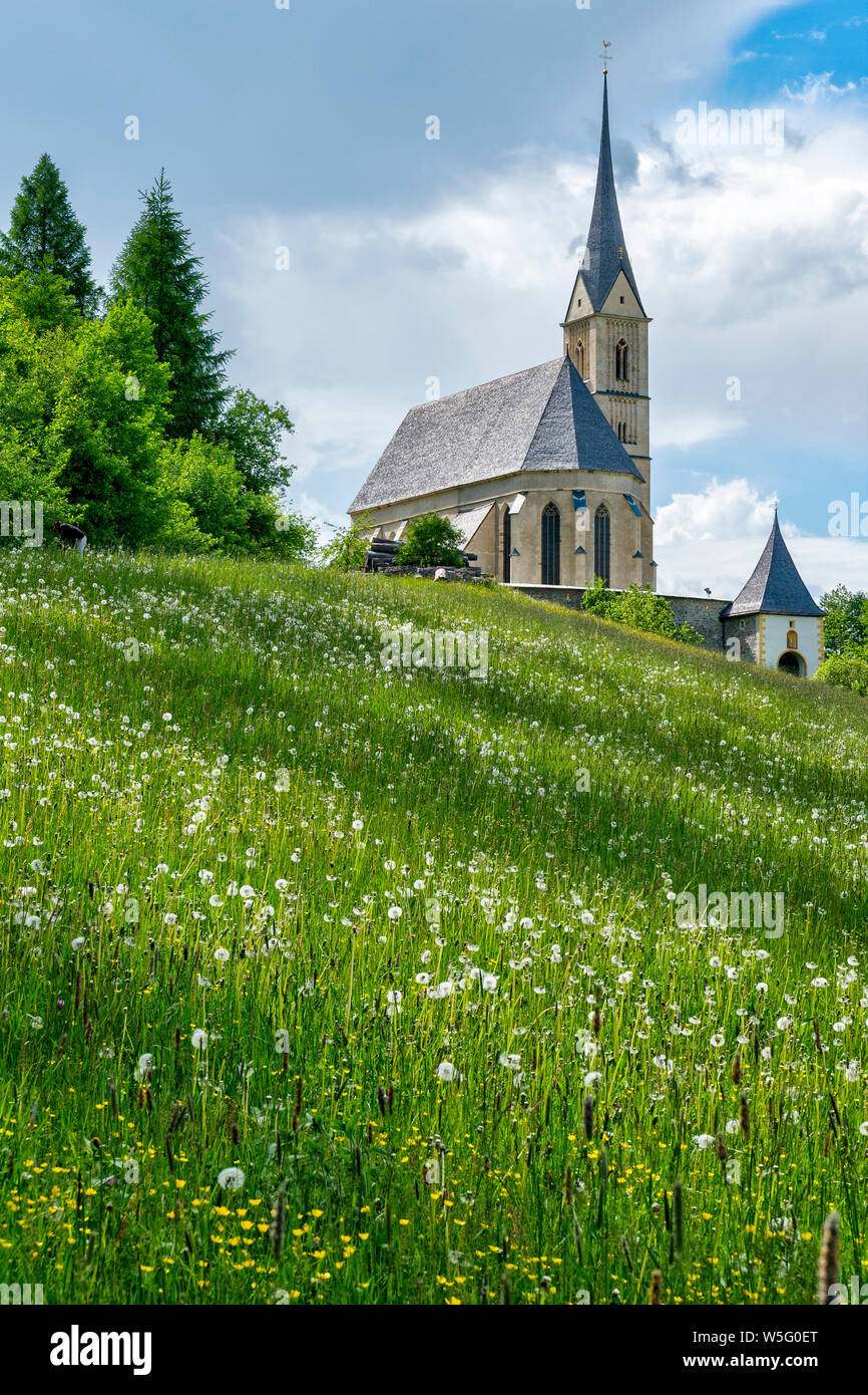 L'Autriche, l'UNESCO Réserve de biosphère de la Salzbourg Lungau Tamsweg, est une ville de marché dans l'État autrichien de Salzbourg, l'église St. Banque D'Images