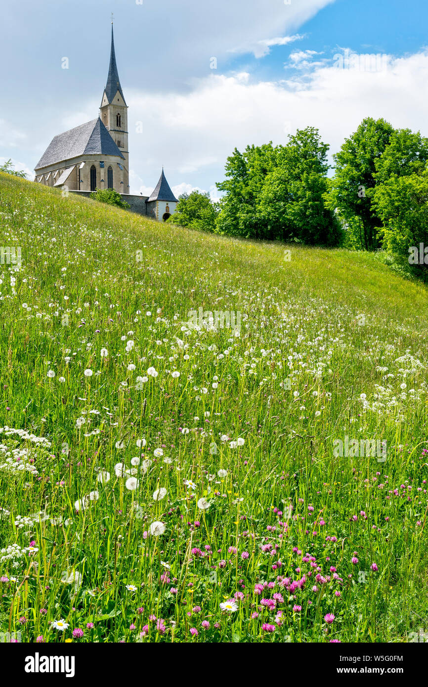 L'Autriche, l'UNESCO Réserve de biosphère de la Salzbourg Lungau Tamsweg, est une ville de marché dans l'État autrichien de Salzbourg, l'église St. Banque D'Images