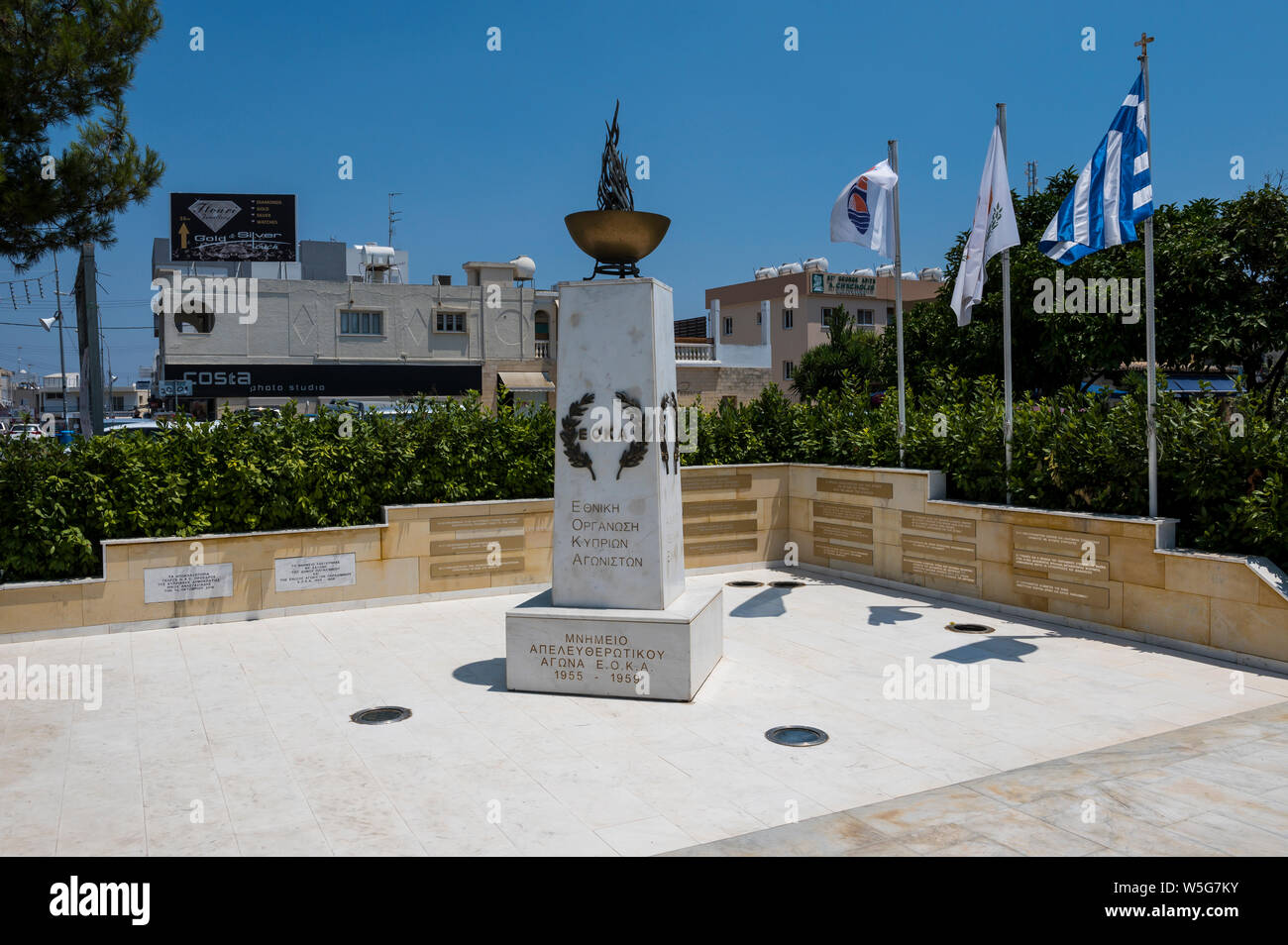 Statues à Paralimni, Chypre Banque D'Images