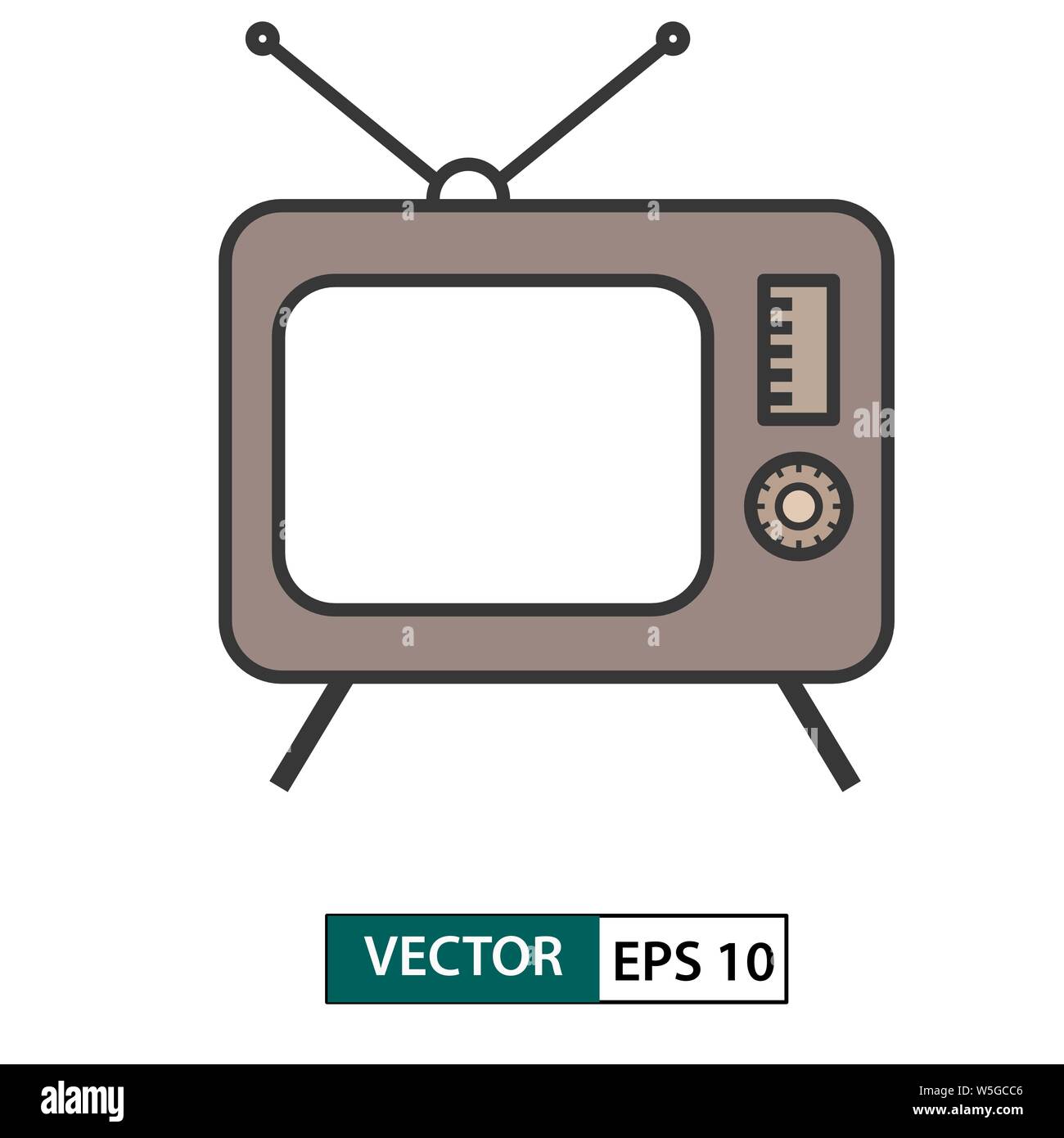 L'icône de la télévision / TV. Style de couleur. Isolé sur fond blanc. Illustration vecteur EPS 10 Illustration de Vecteur