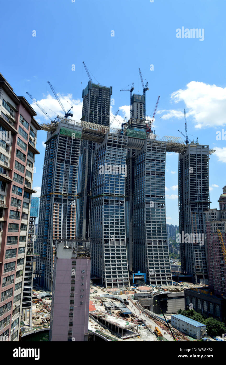 --FILE--Vue de la ville de Raffles, développé par la société CapitaLand et conçu par l'architecte Moshe Safdie, Israeli-Canadian featuri Banque D'Images