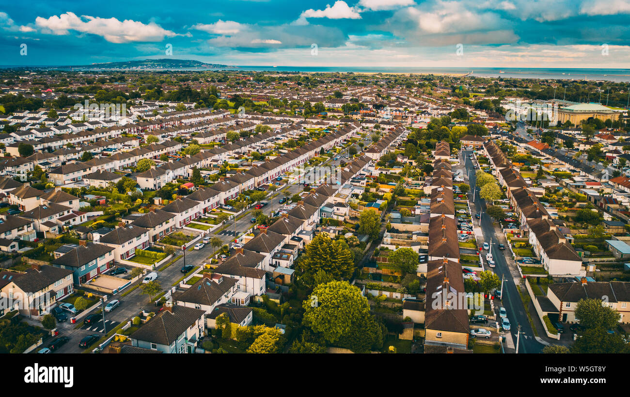 Dublin Vue aérienne de Beaumont village Banque D'Images