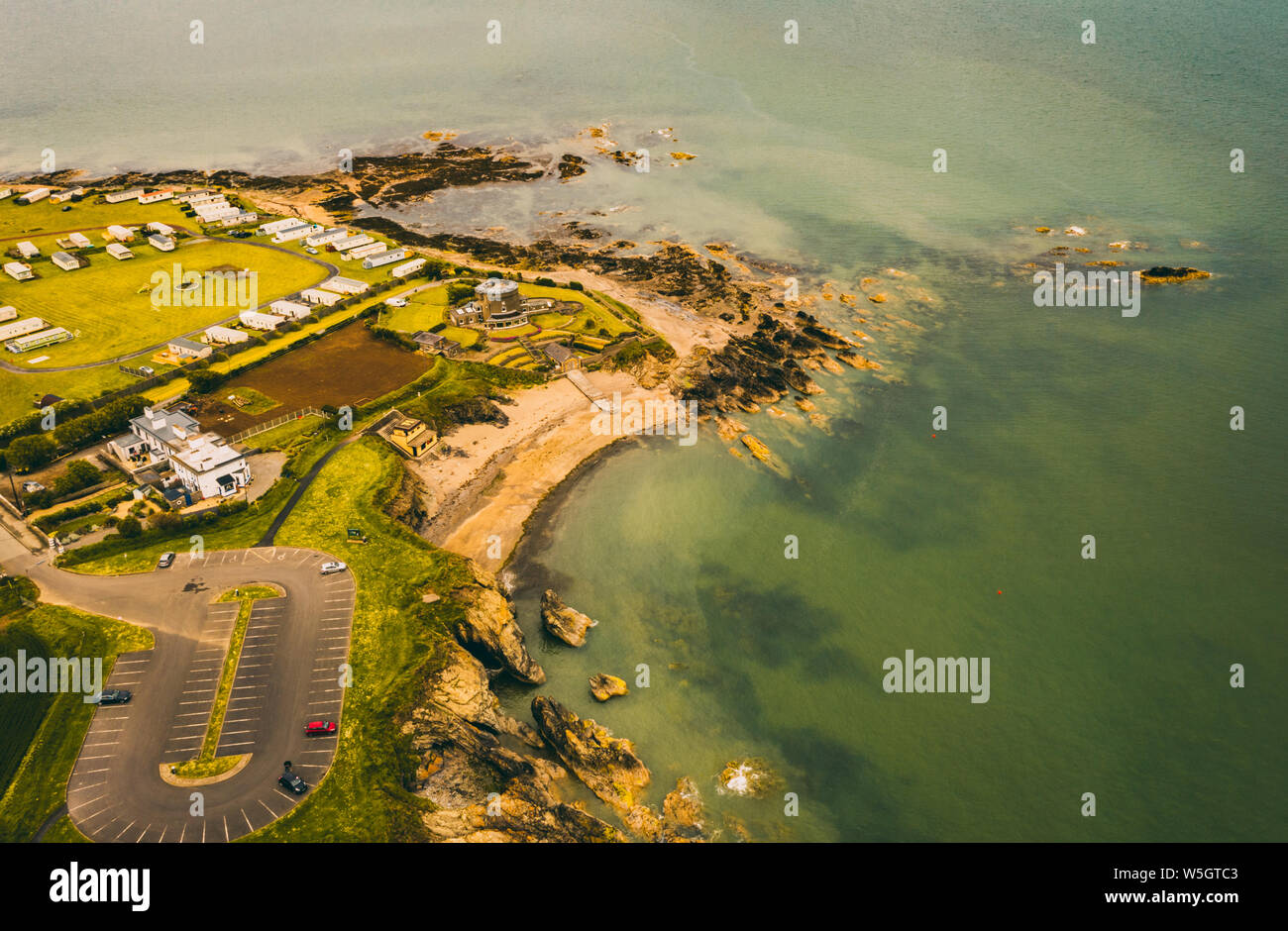 Vue aérienne de la plage de Donabate , Dublin County , Irlande Banque D'Images