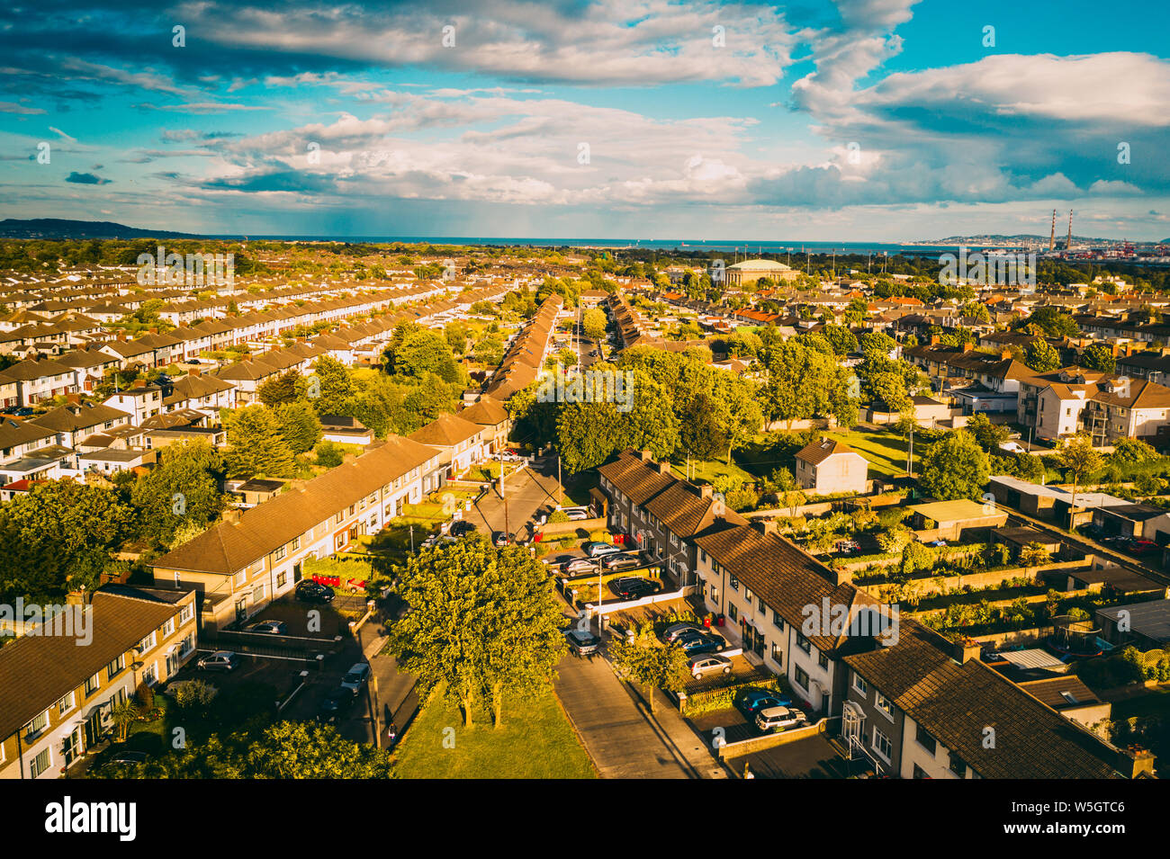 Dublin Vue aérienne de Beaumont village Banque D'Images