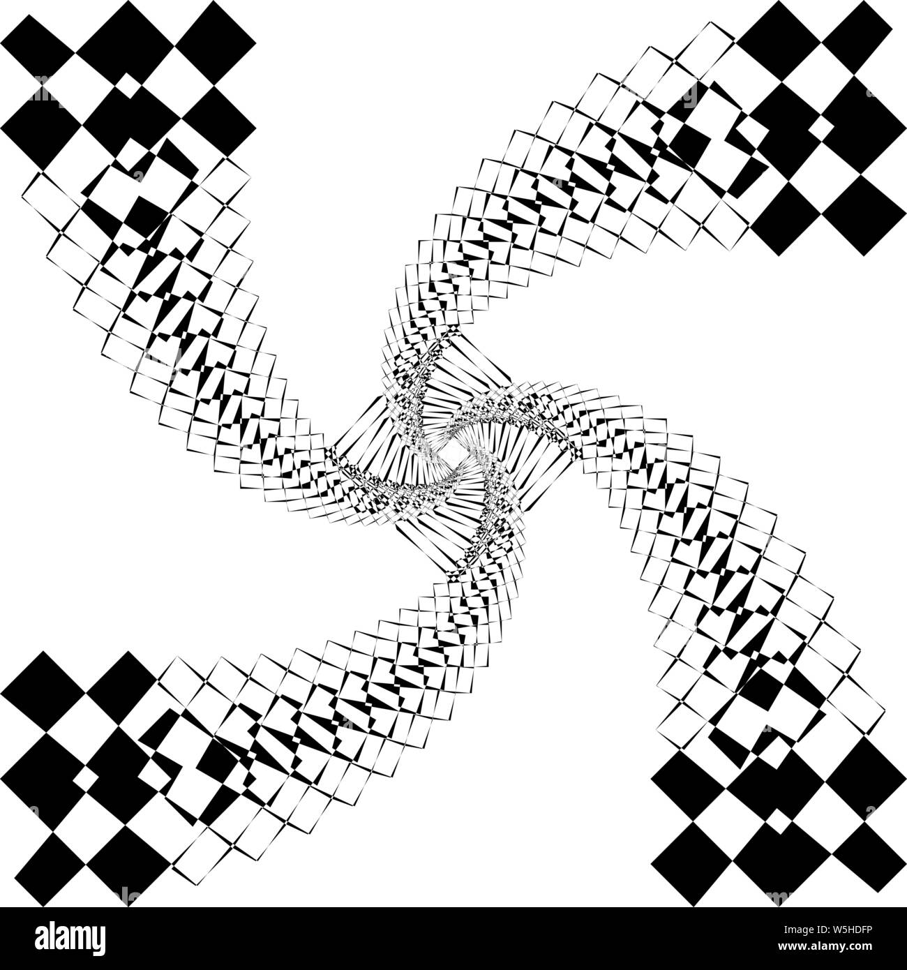 Spining kite composer quatre files d'arabesque comme inspiré par strukture abstract art déco coupe illustration sur fond transparent Illustration de Vecteur