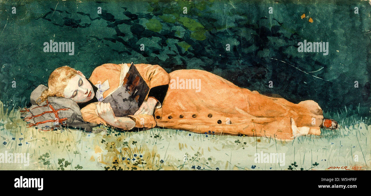 Winslow Homer, le nouveau roman, peinture, 1877 Banque D'Images