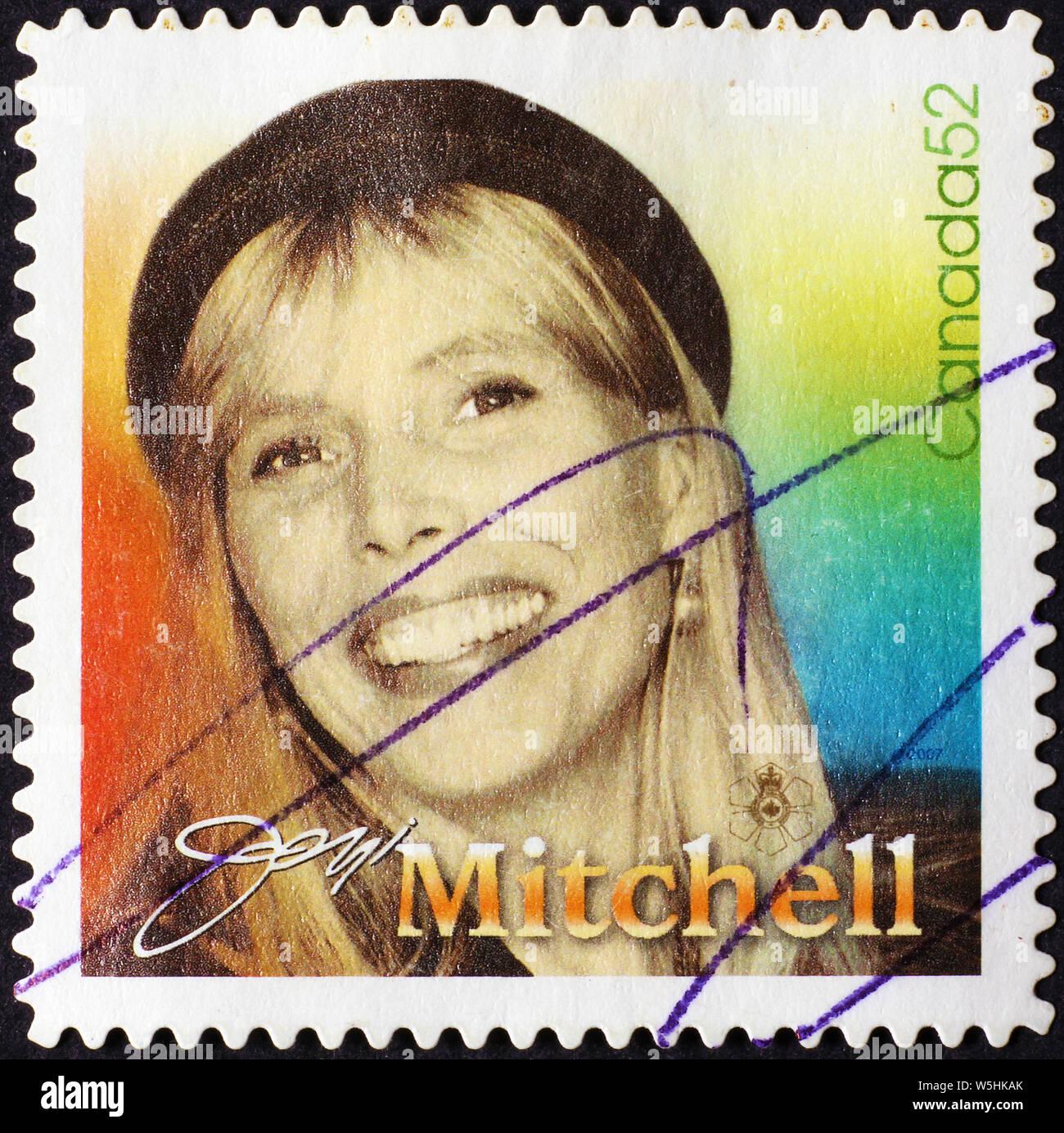 Joni Mitchell sur timbre-poste canadien Banque D'Images