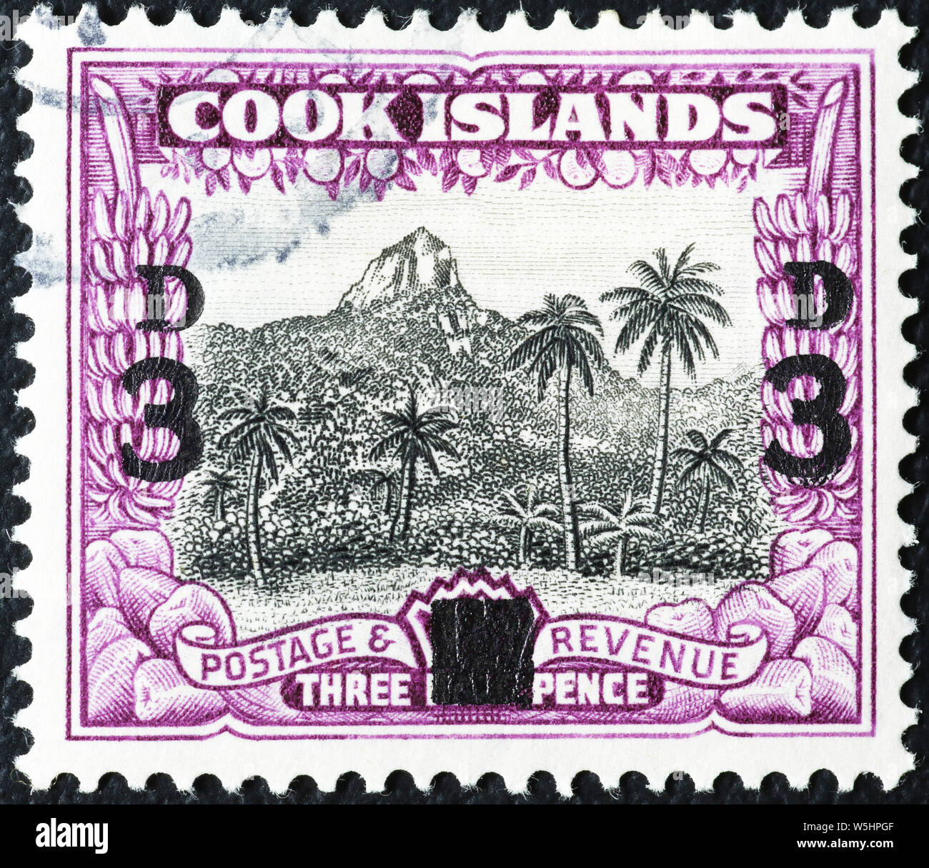Timbre ancien de Îles Cook Banque D'Images