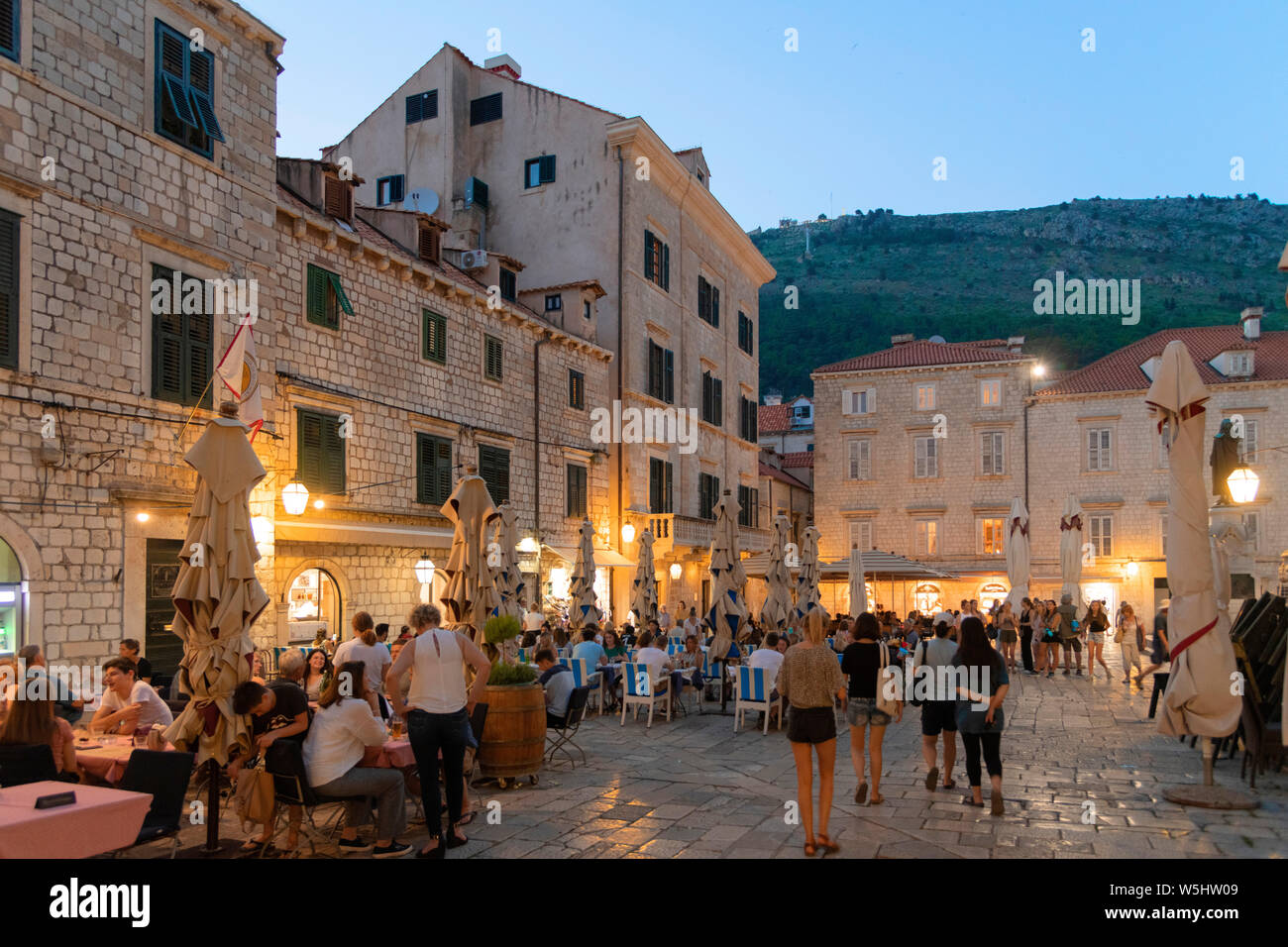 À l'intérieur des murs de la vieille ville de Dubrovnik, Croatie Banque D'Images