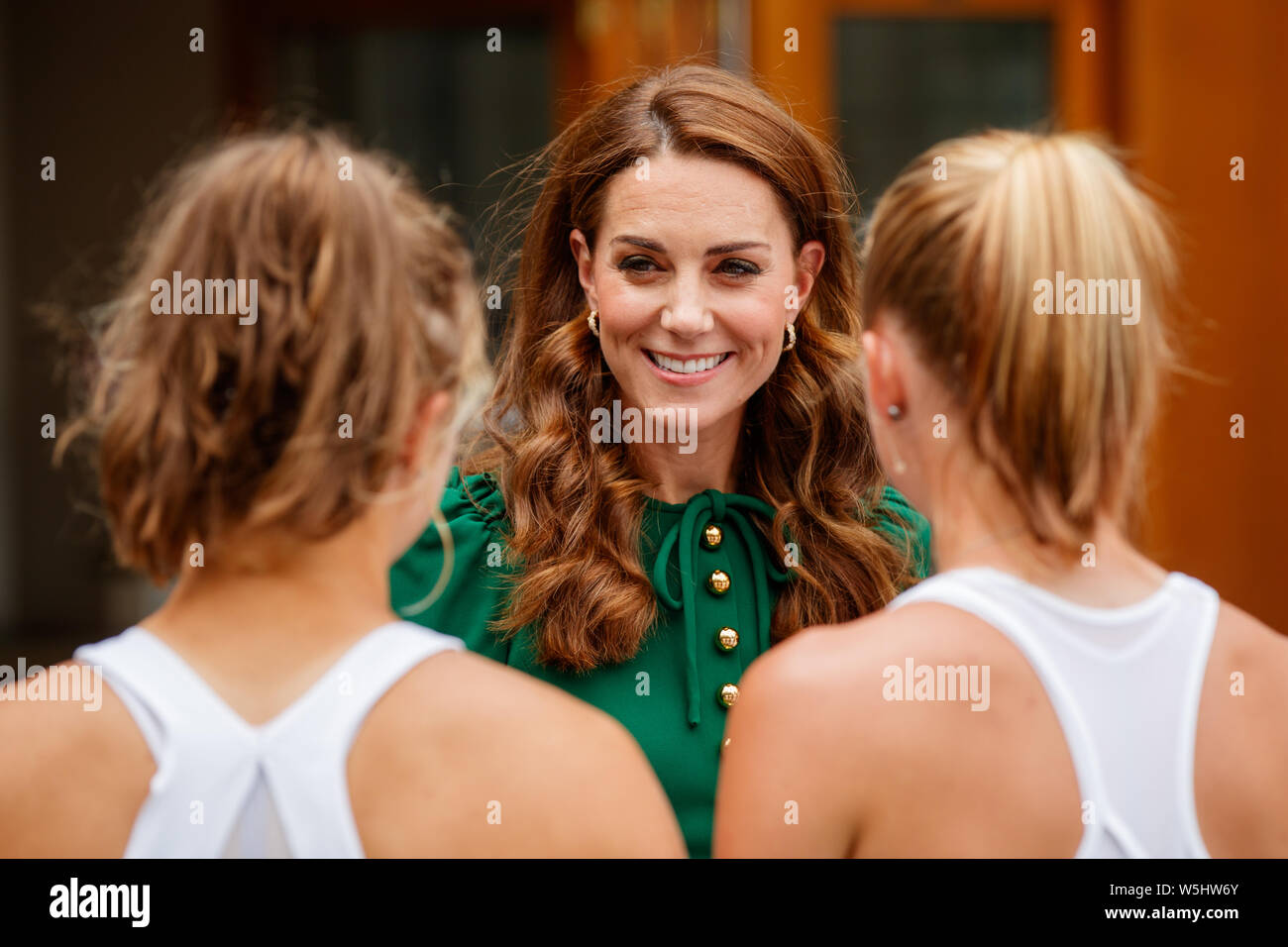 Catherine, duchesse de Cambridge aka Kate Middleton durant les championnats de Wimbledon 2019. Banque D'Images