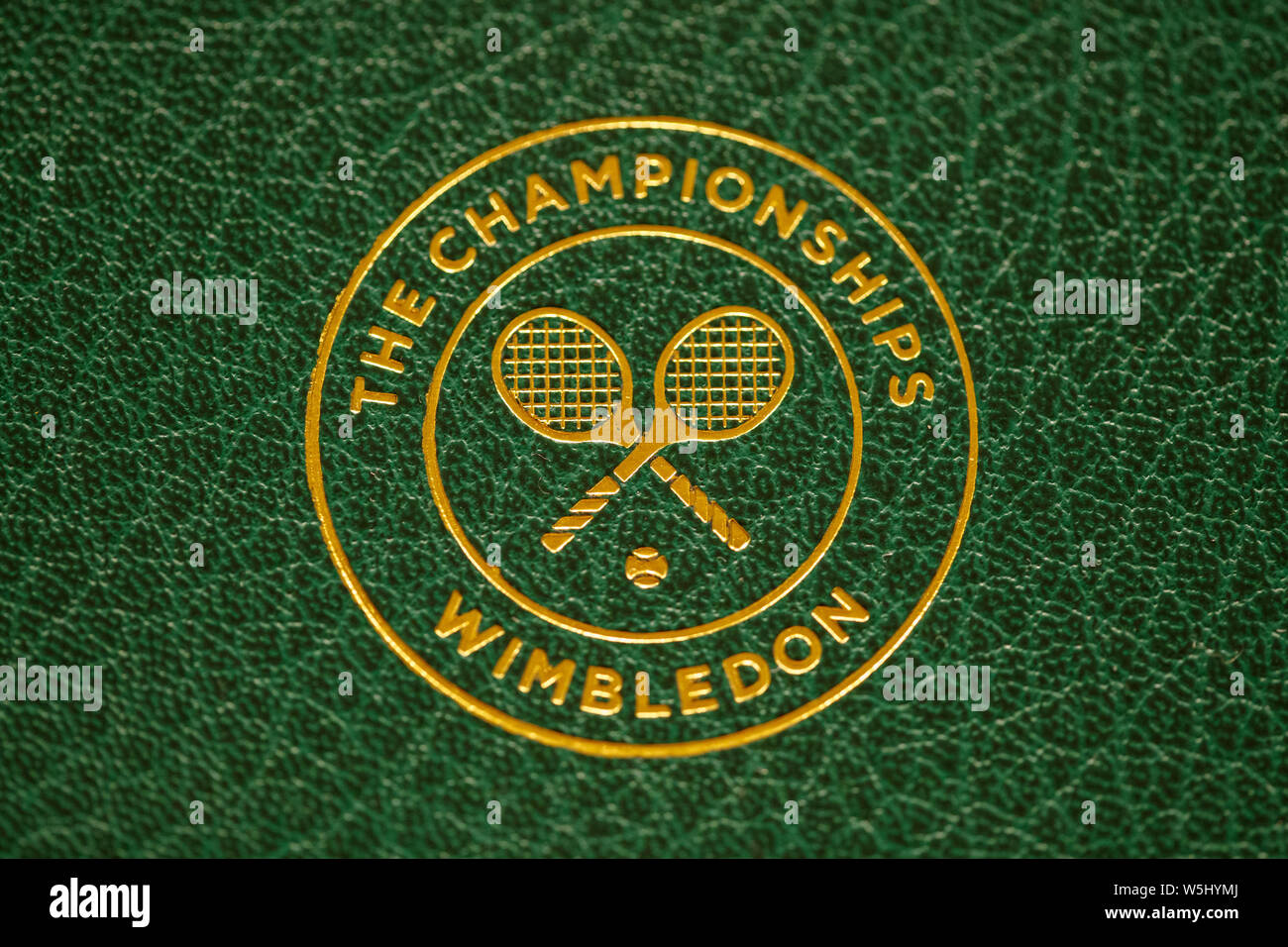 Logo sur le trophée de Wimbledon. Tenue à l'All England Lawn Tennis Club, Wimbledon Banque D'Images