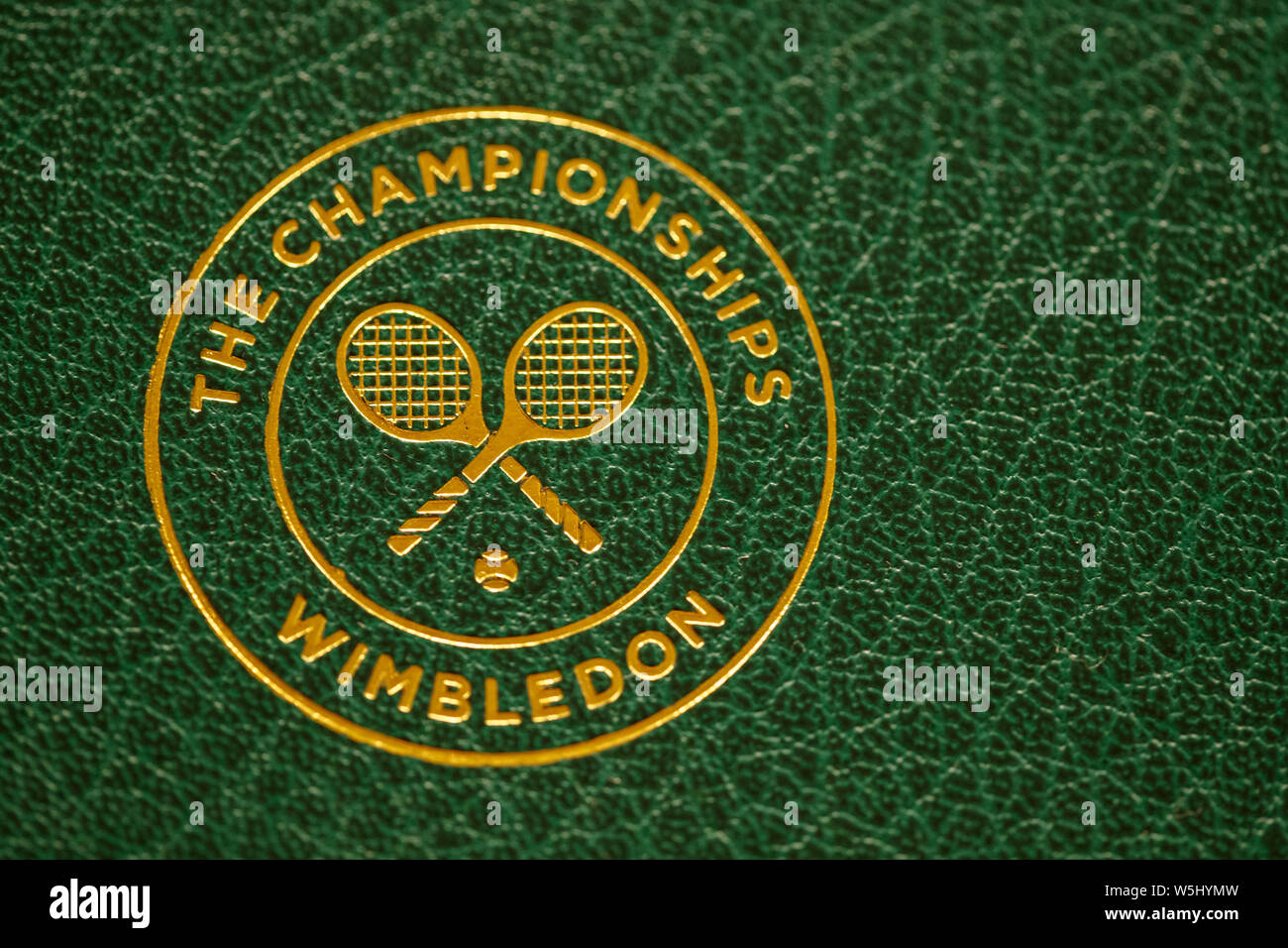 Logo sur le trophée de Wimbledon. Tenue à l'All England Lawn Tennis Club, Wimbledon Banque D'Images