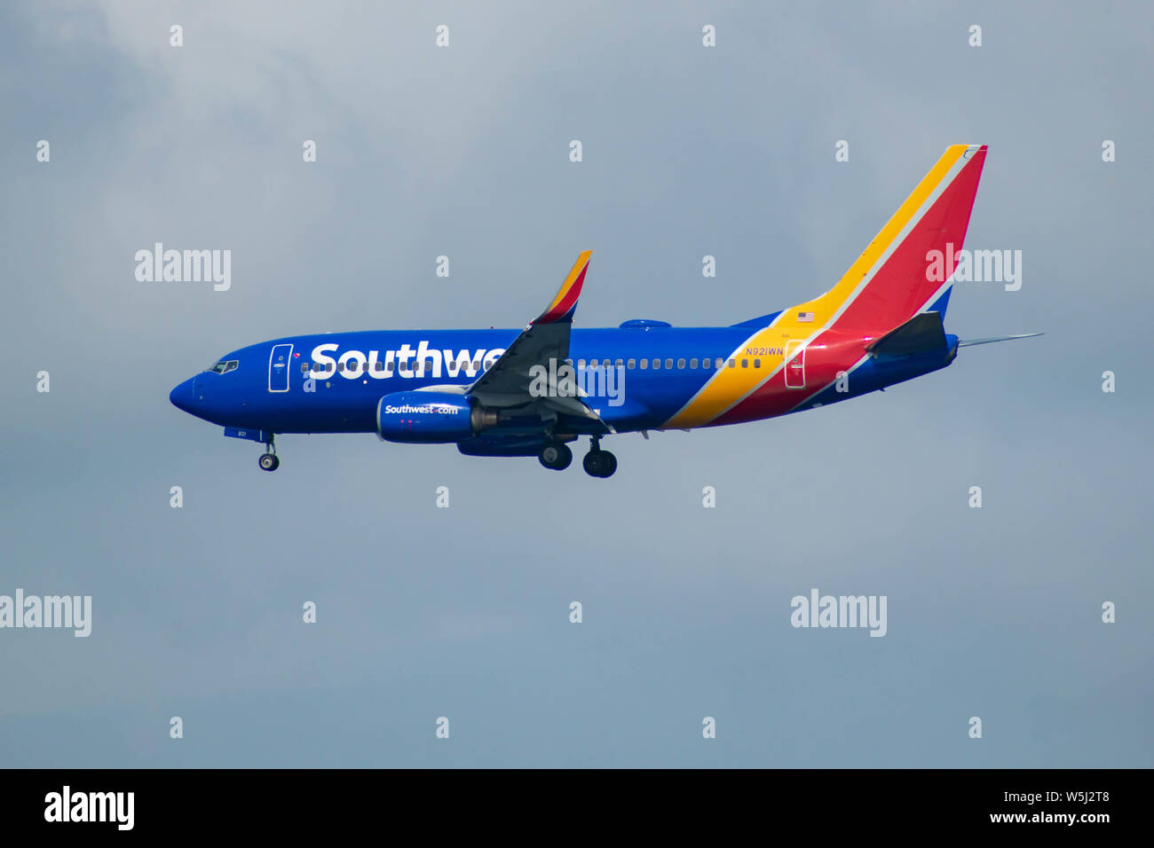 Orlando, Floride. Juillet 09, 2019 . Southwest Airlines l'arrivée à l'Aéroport International d'Orlando Banque D'Images