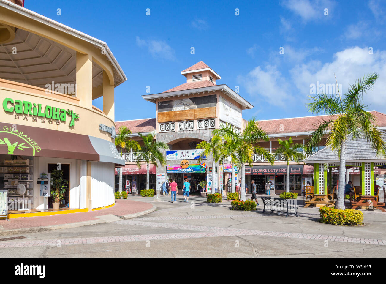 Rues de Basseterre Kits et Nevis St. Banque D'Images
