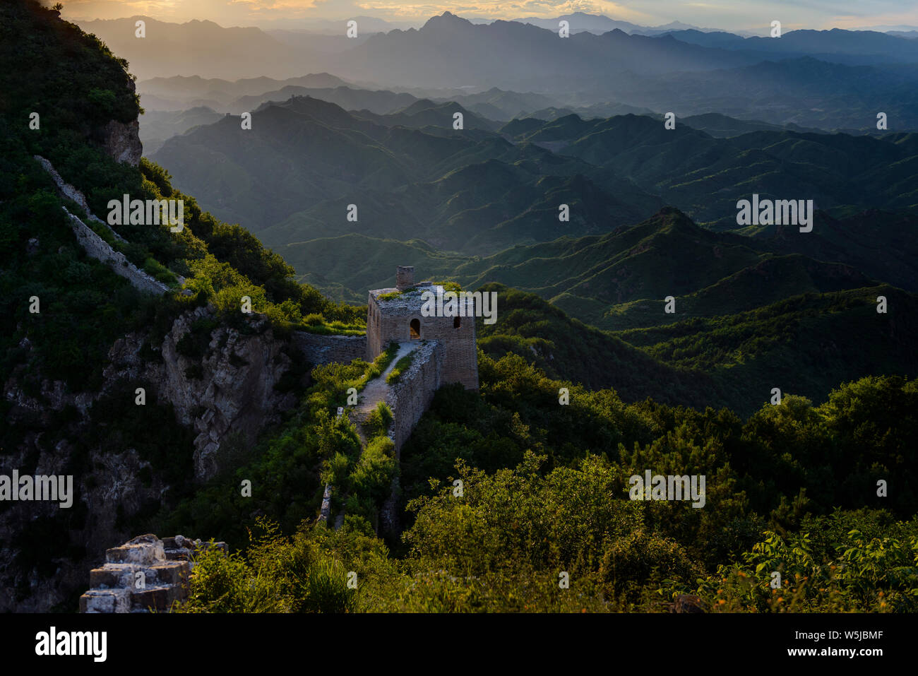 La Grande Muraille de Chine - Simitai article près de Tang Jia zhai - cela signifie village famille Tang, Tang est un prénom chinois. Le célèbre château haut sur Banque D'Images