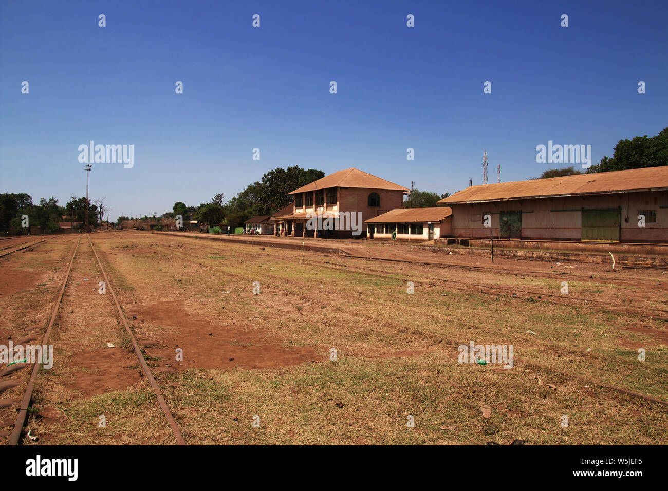 Gare dans la ville de Moshi, Afrique Banque D'Images