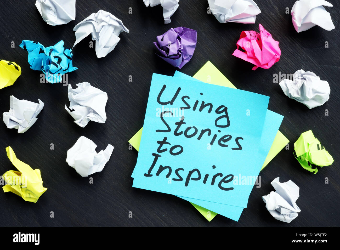 L'utilisation du récit d'inspirer. Influence de la narration. Banque D'Images