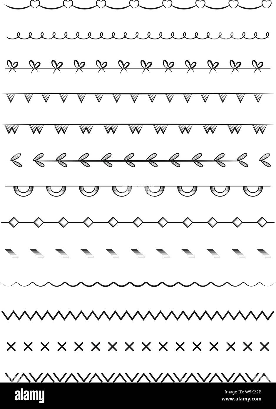 Jeu de séparateurs vectoriels décoratifs. Illustration de Vecteur