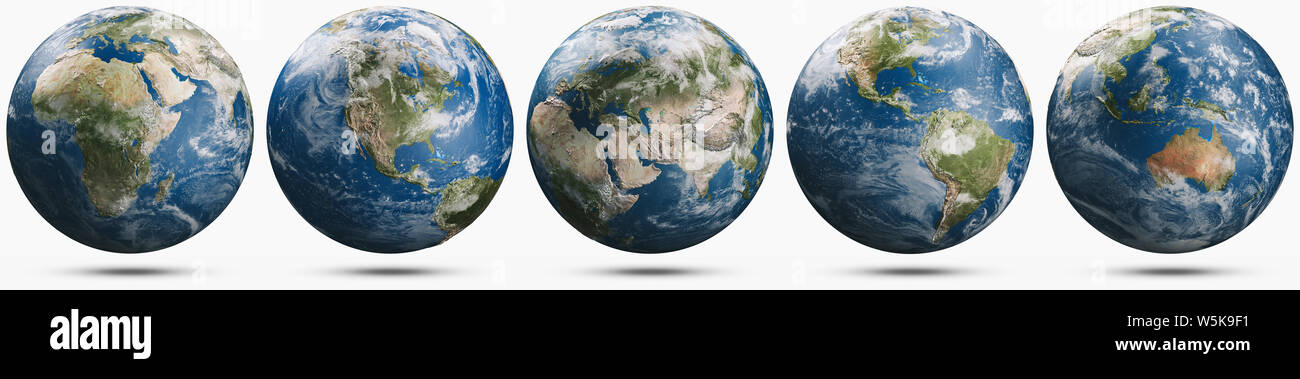 La planète Terre weather globe set Banque D'Images