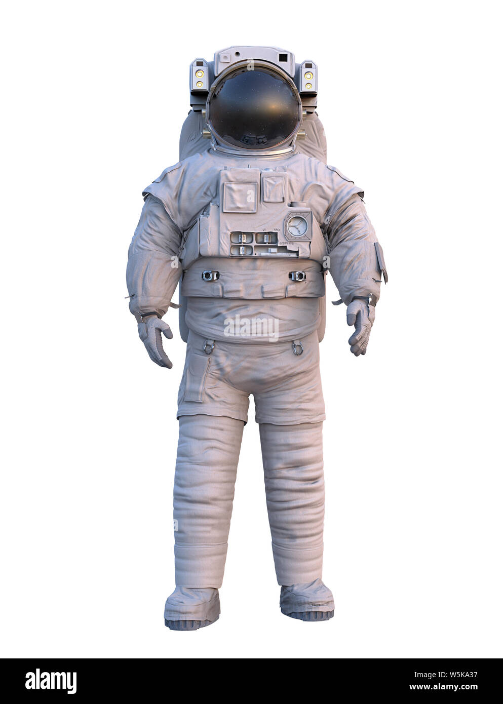 L'astronaute permanent, isolé sur fond blanc Banque D'Images