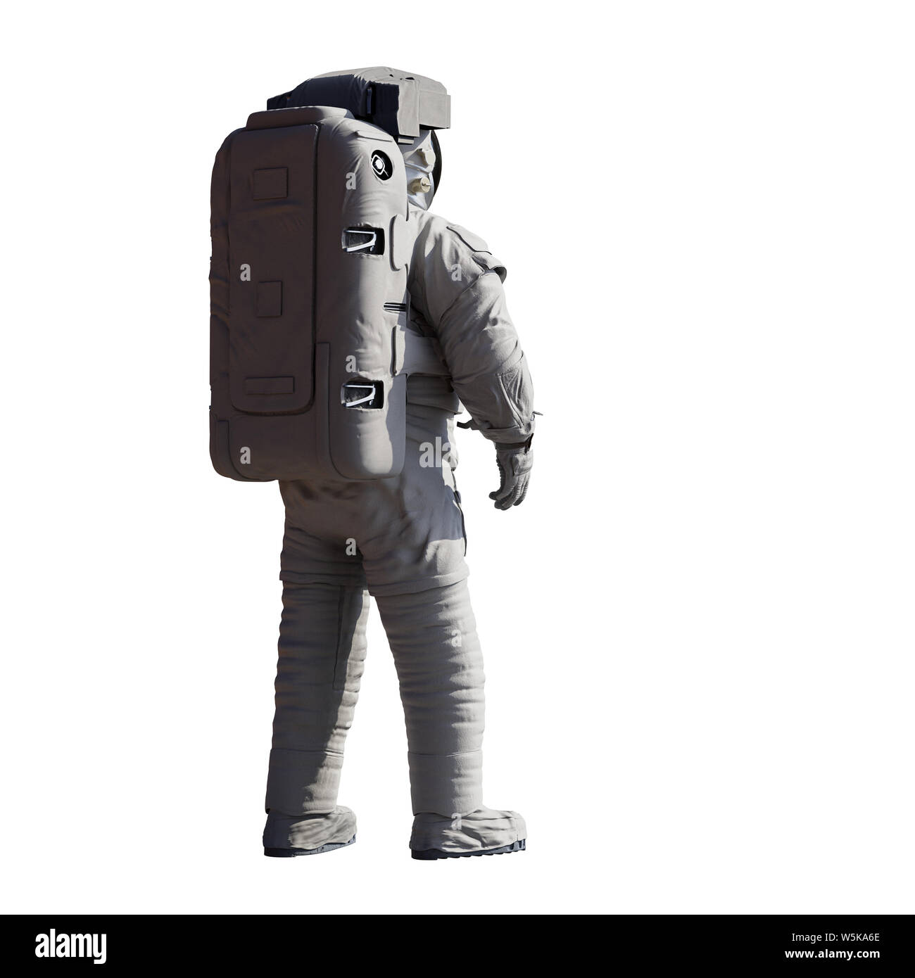 L'astronaute permanent, isolé sur fond blanc Banque D'Images