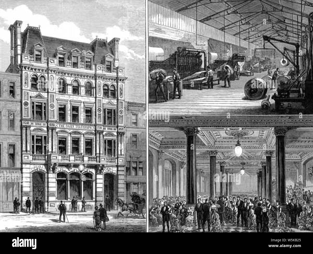 Nouveau Daily Telegraph agences Flotte Street 1882 ILN. Banque D'Images