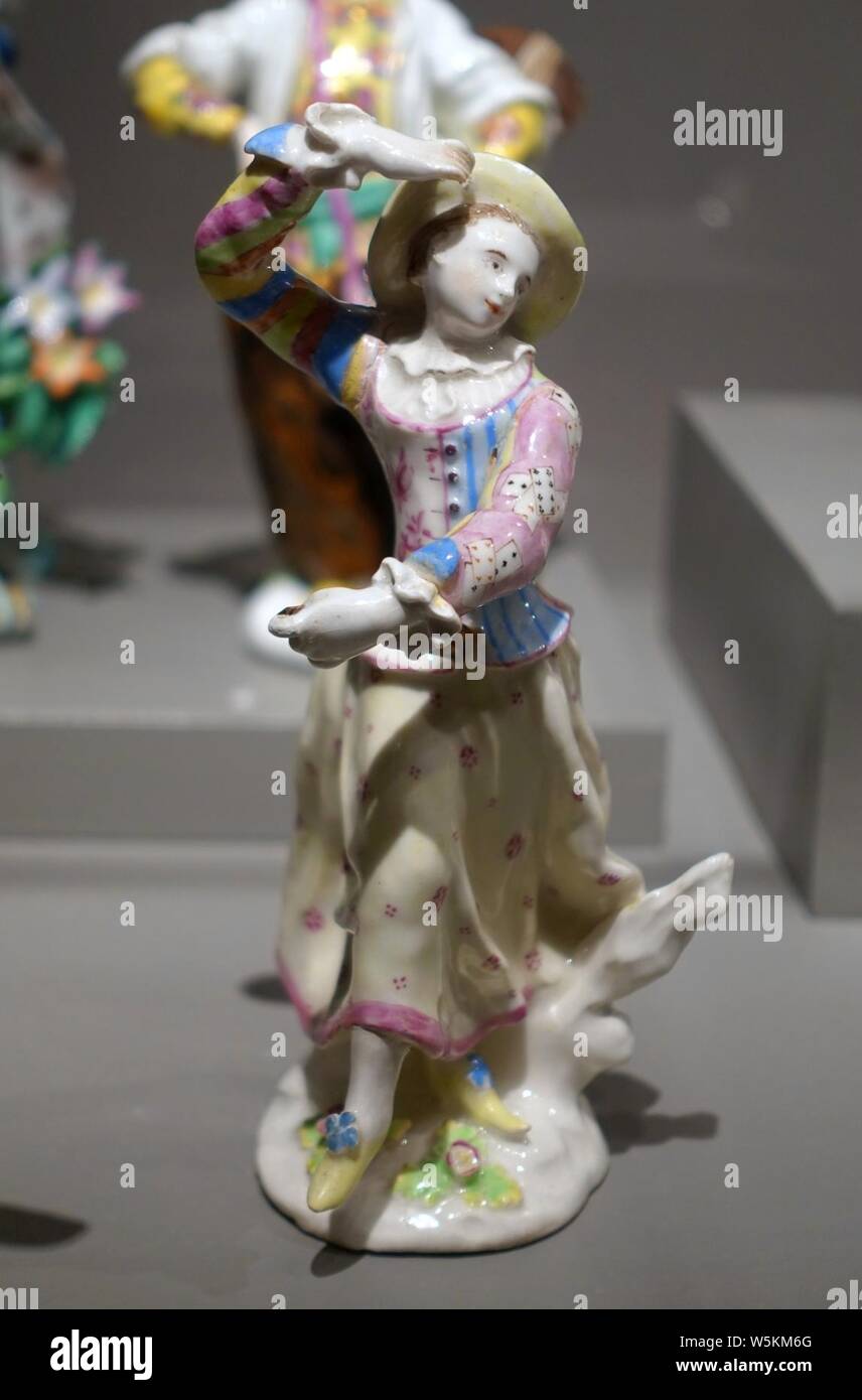 Arlequin danse ou l'ancolie, la fabrique de porcelaine Bow, ch. 1755-1765, soft-pâte porcelaine - Wadsworth Atheneum, Hartford, CT - Banque D'Images