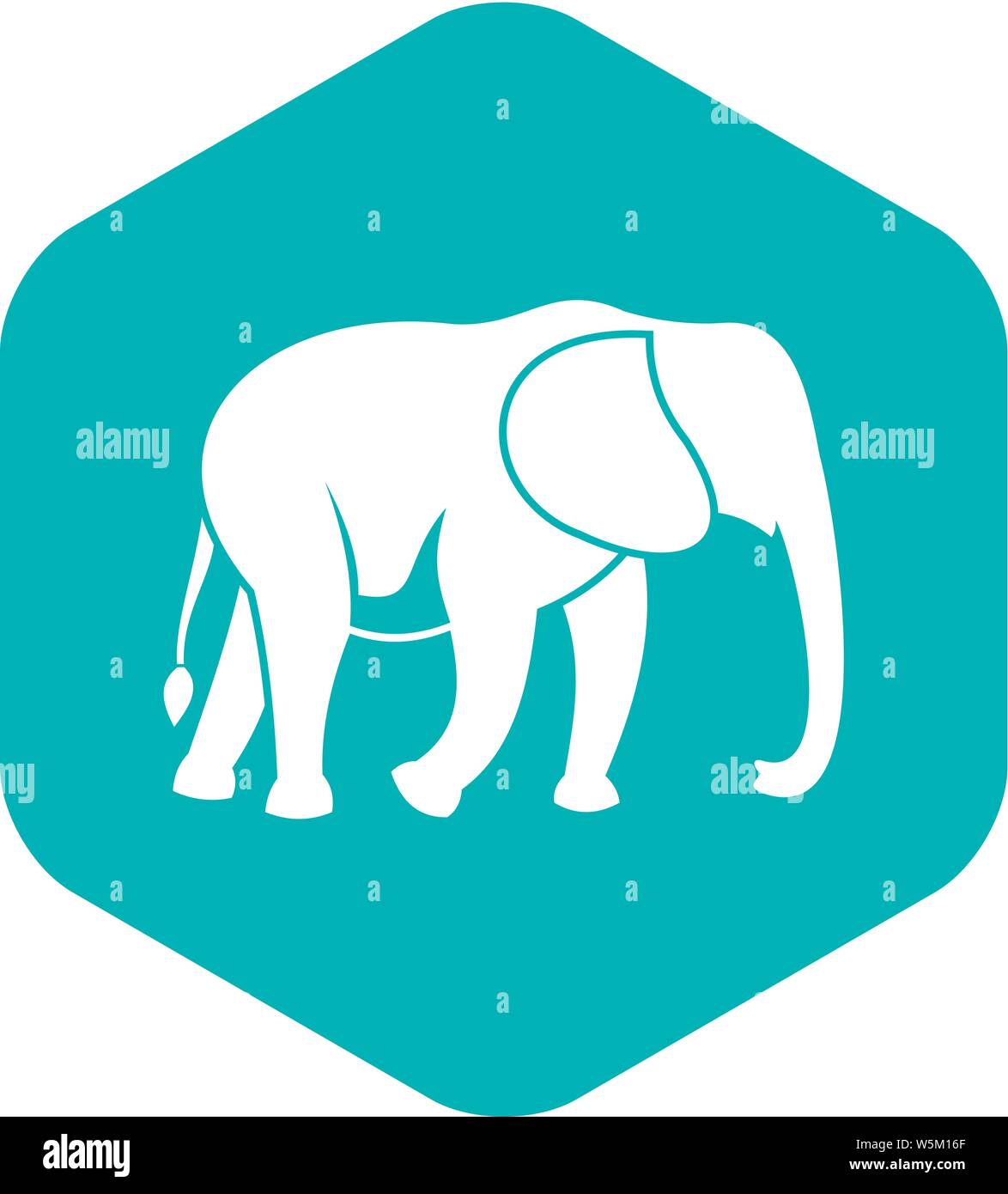 L'icône de l'éléphant sauvage, le style simple Illustration de Vecteur