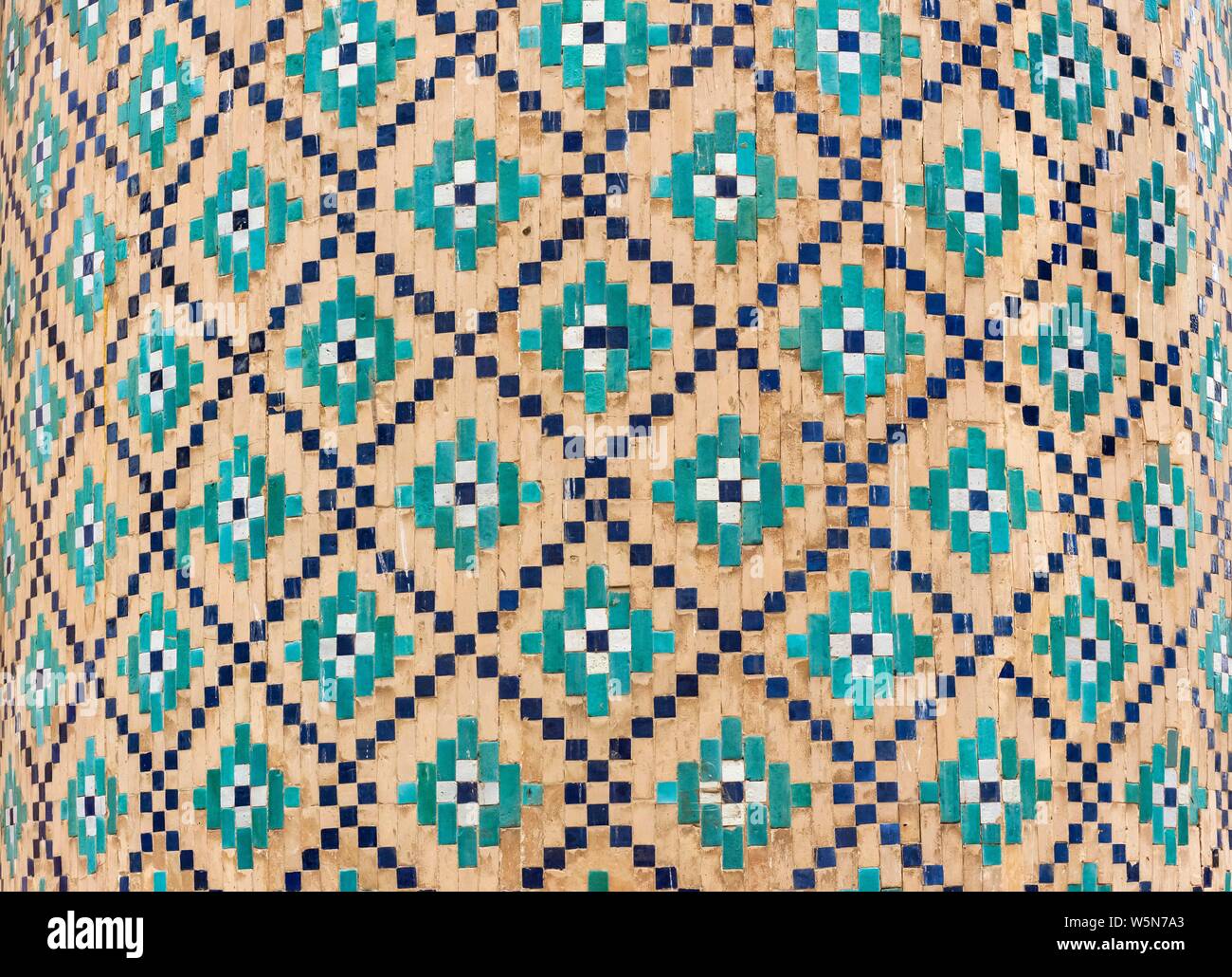 Close-up de carrelage au nadir Divan begi Madrasah, Nadir Divanbegi Medressa, Boukhara, Ouzbékistan Banque D'Images