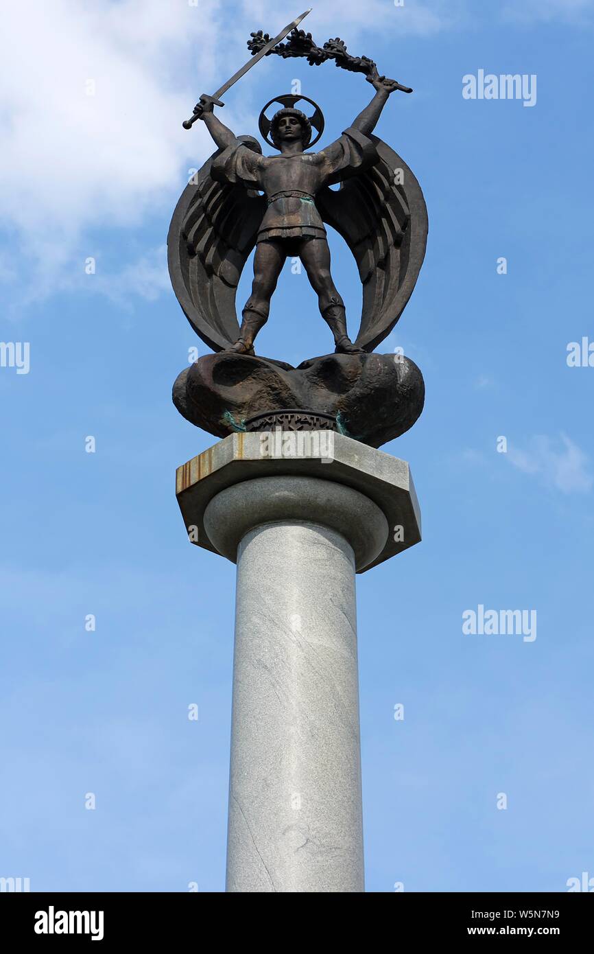 Sculpture sur le memorial, le cimetière Lychakiv, Lviv, Ukraine de l'Ouest, l'Ukraine Banque D'Images